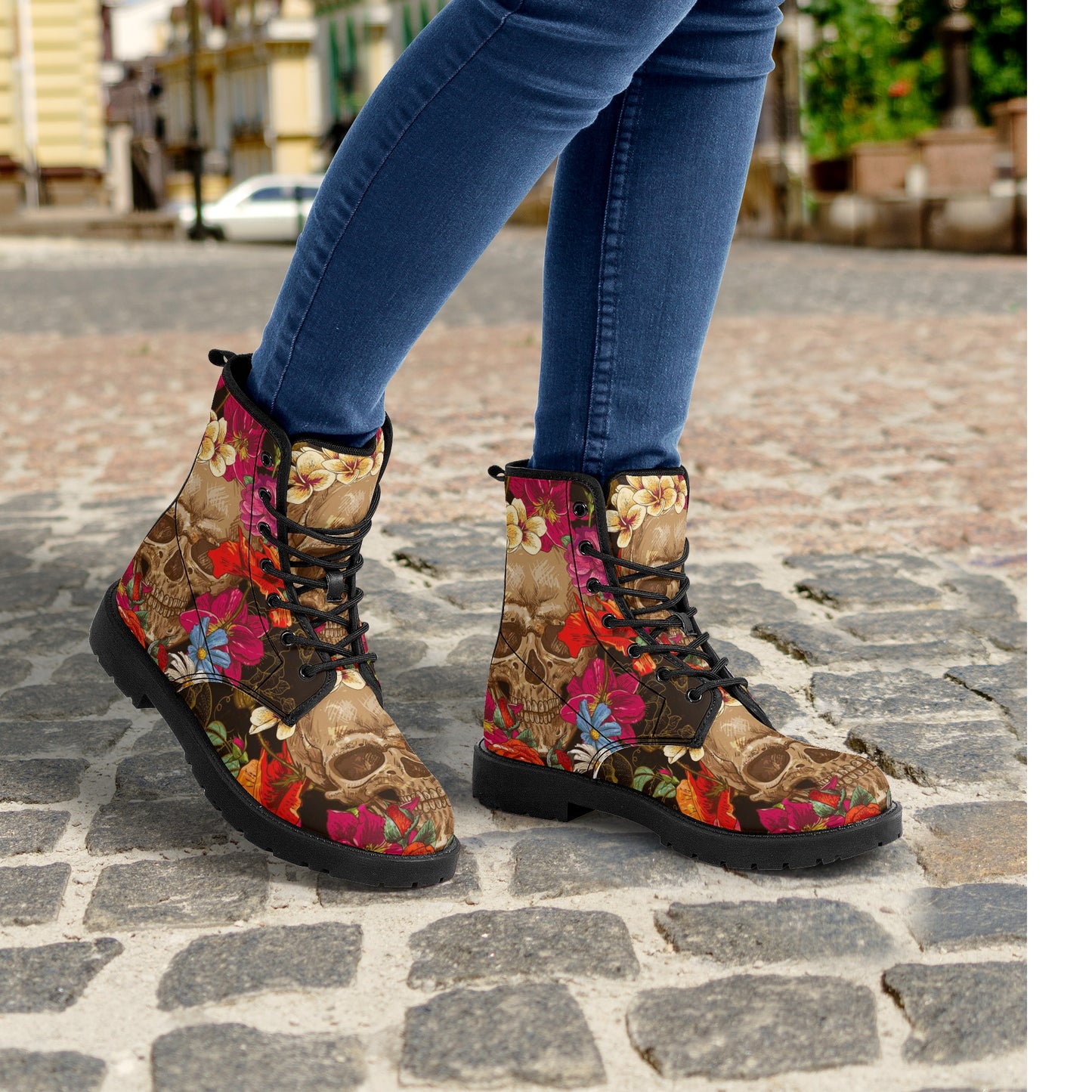 Skull boots, sugar skull boots, candy skull Halloween boots