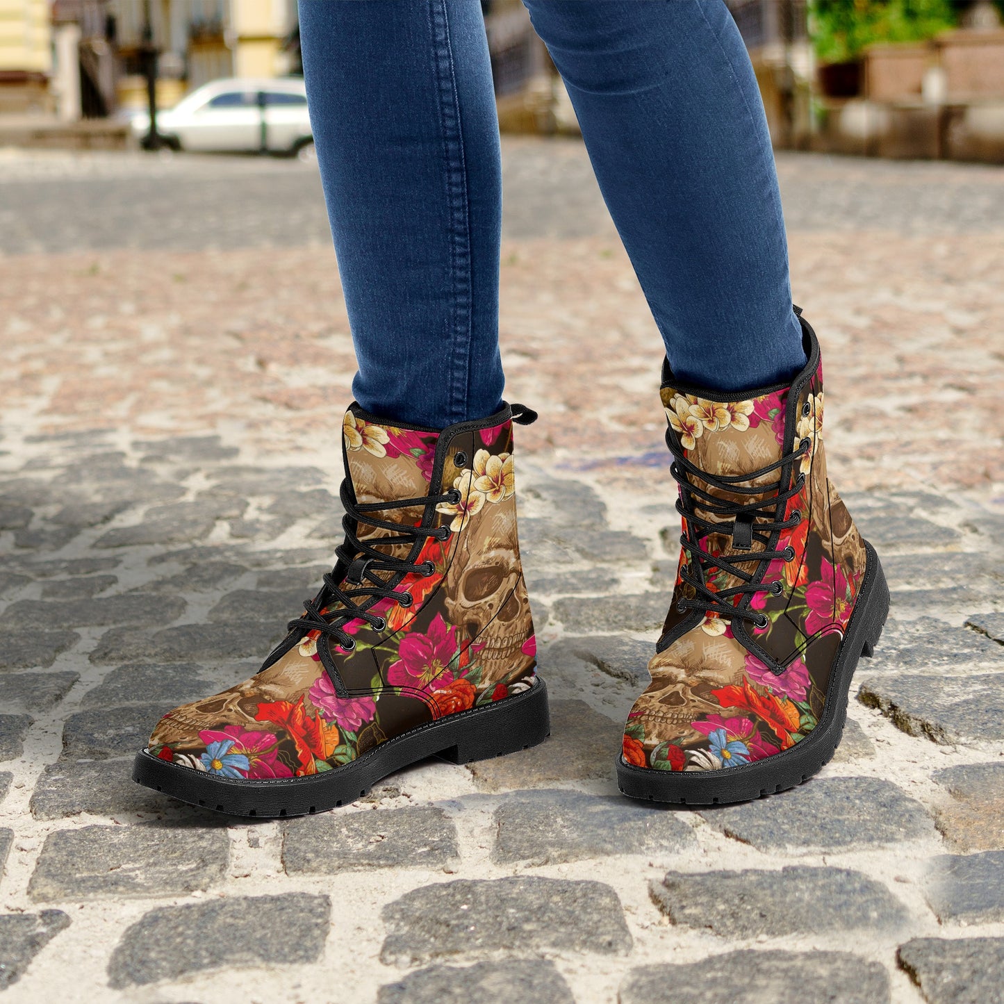 Skull boots, sugar skull boots, candy skull Halloween boots