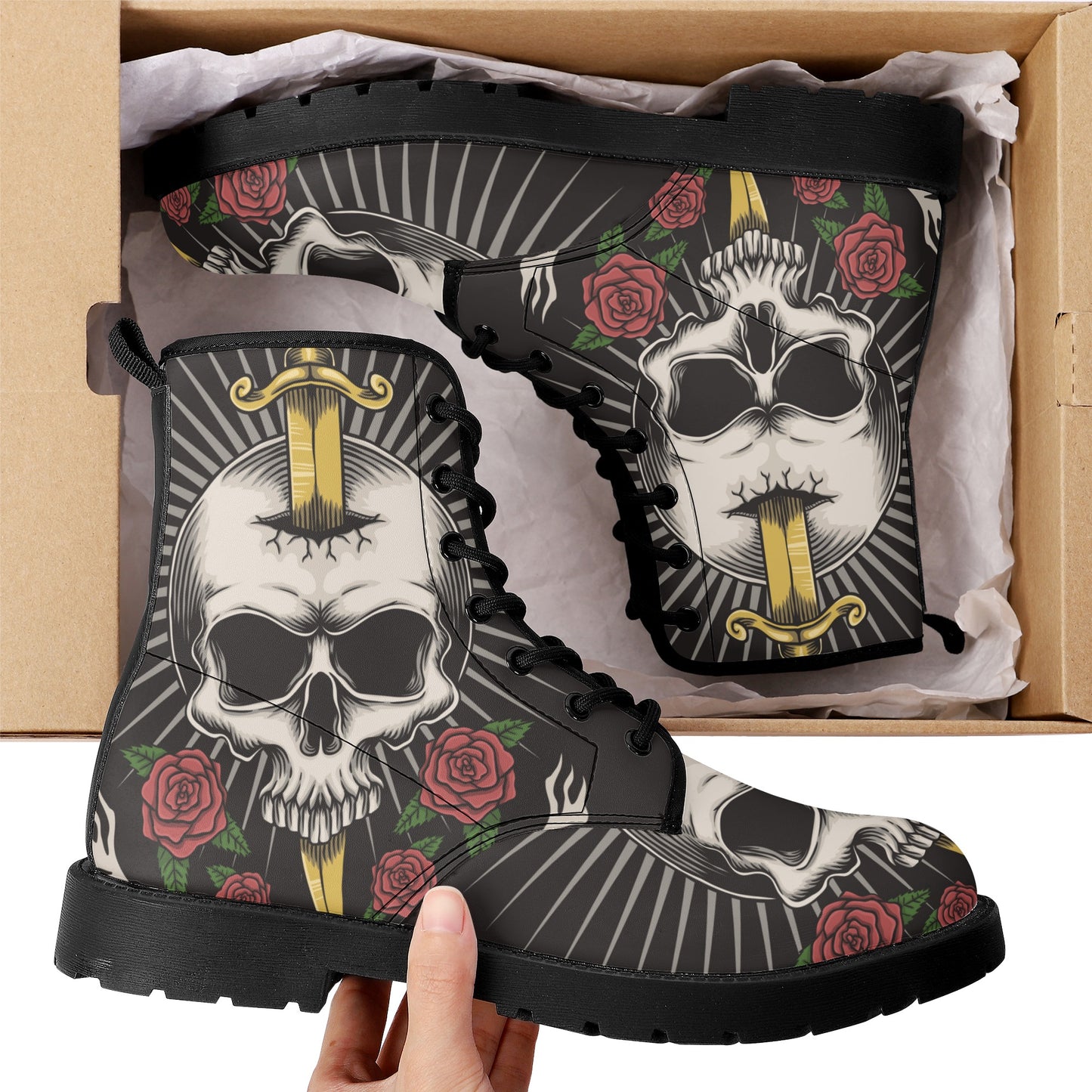 Skull boots, sugar skull boots, candy skull Halloween boots
