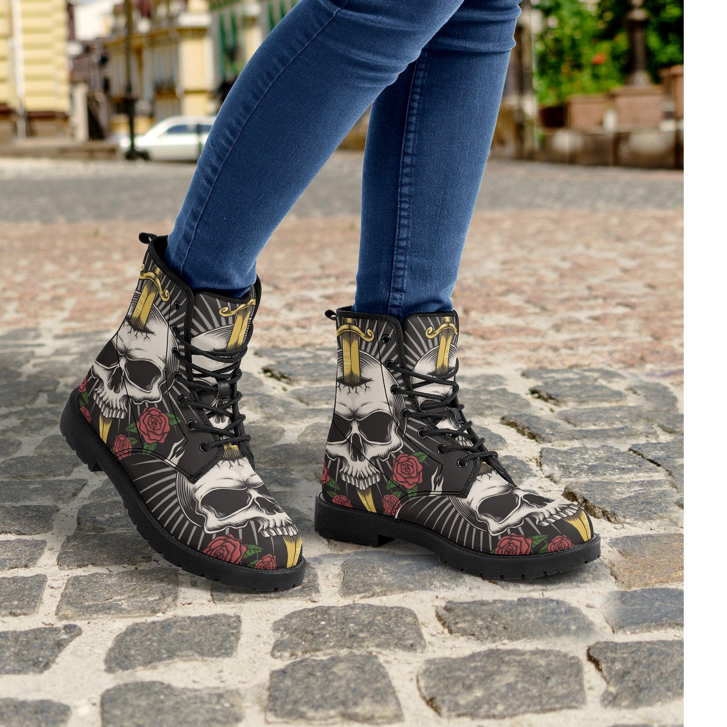 Skull boots, sugar skull boots, candy skull Halloween boots