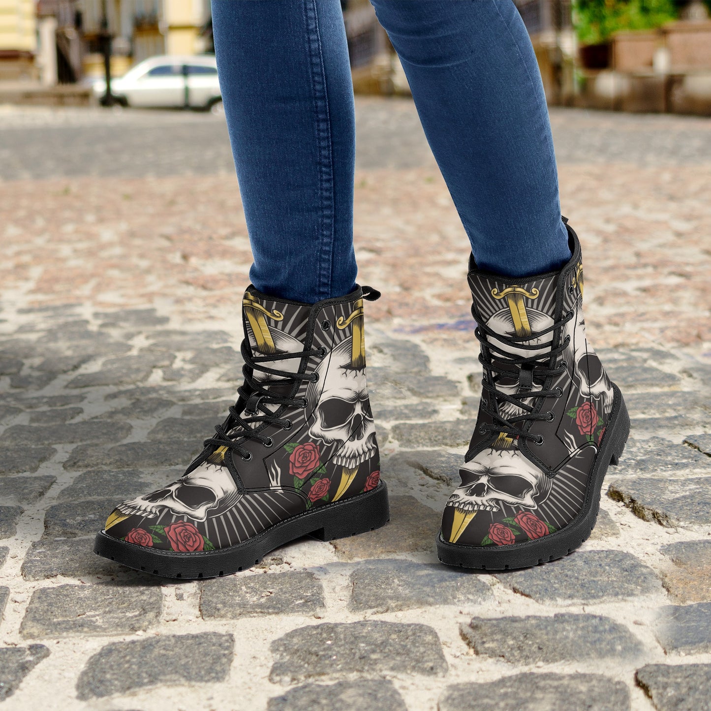 Skull boots, sugar skull boots, candy skull Halloween boots