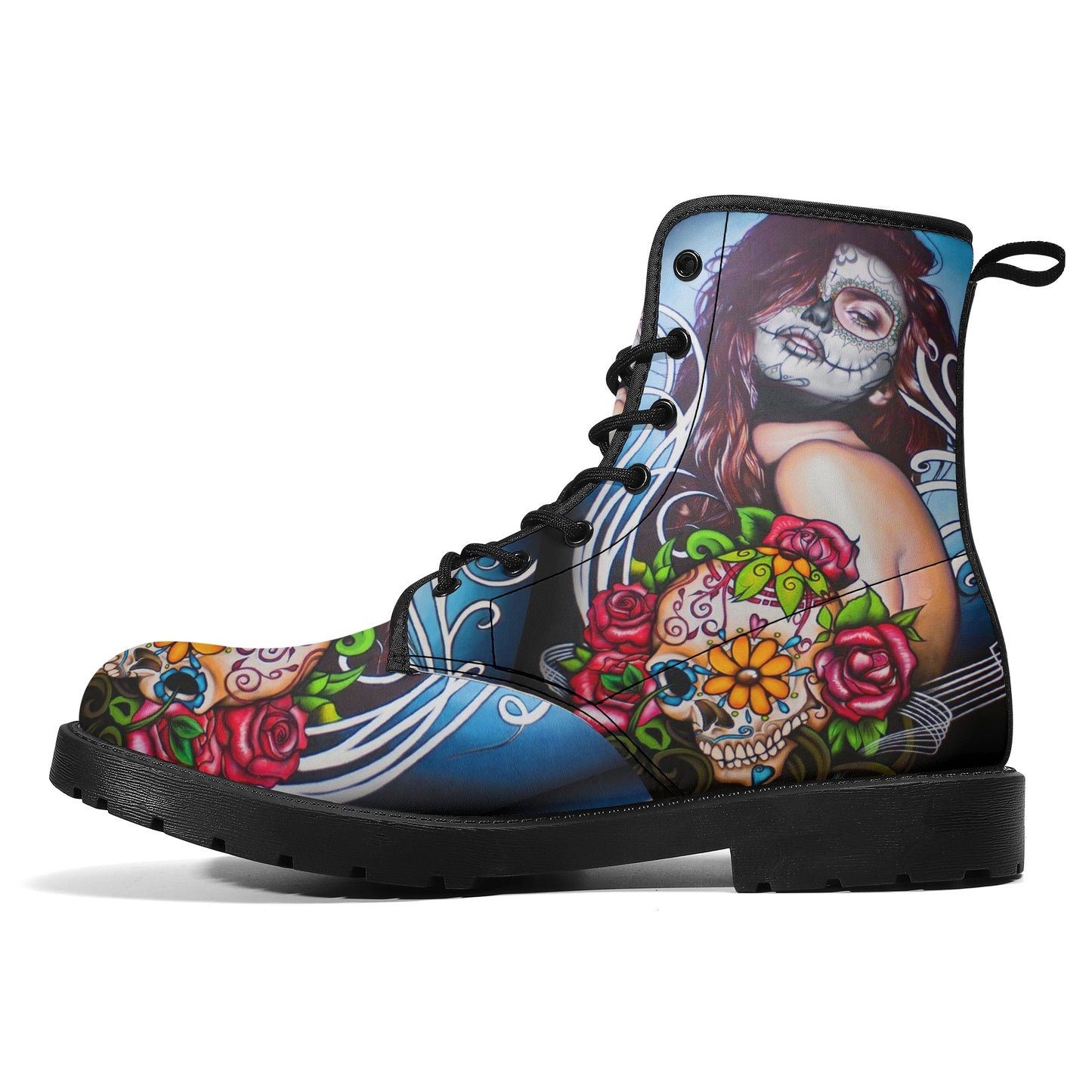 Skull boots, sugar skull boots, candy skull Halloween boots