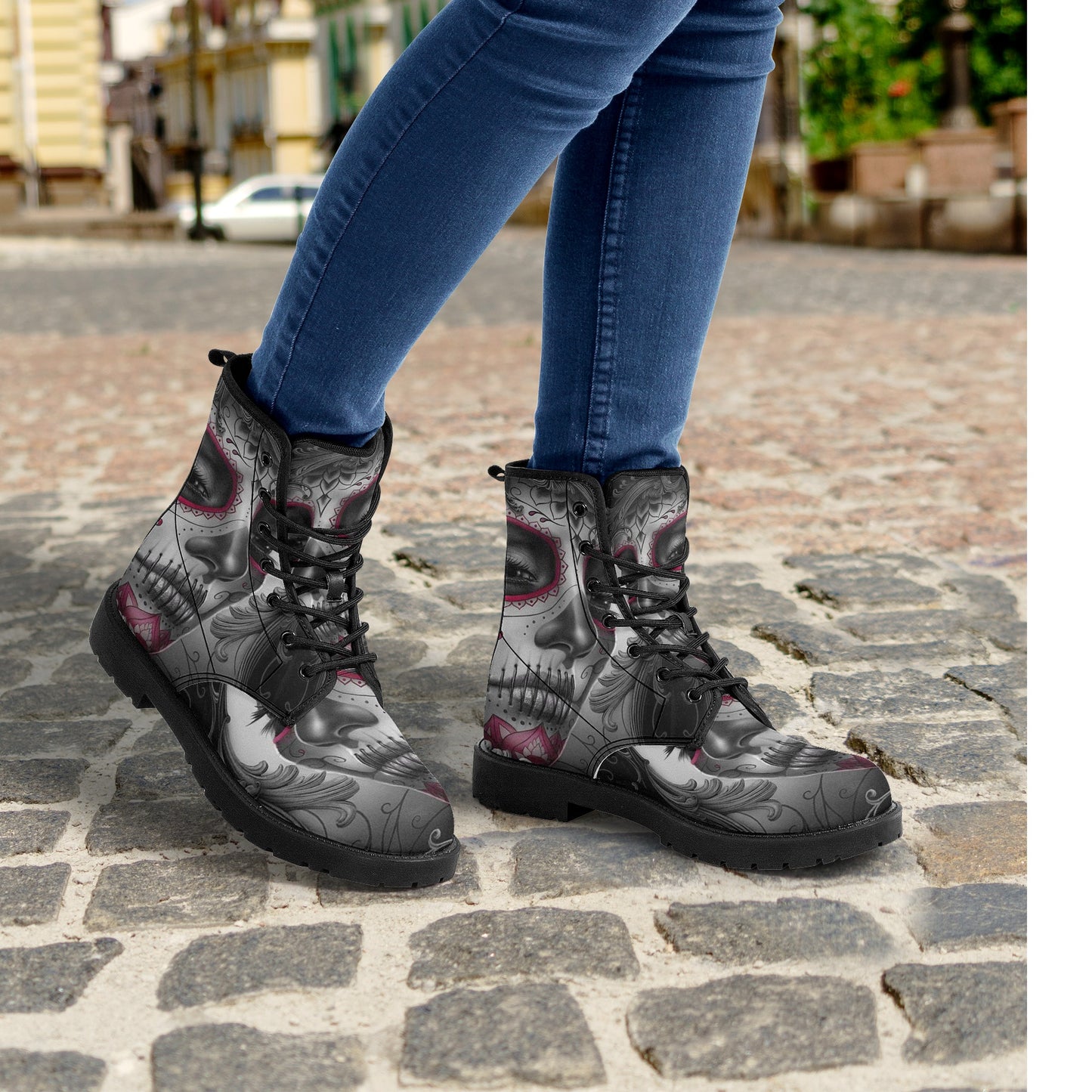 Skull boots, sugar skull boots, candy skull Halloween boots