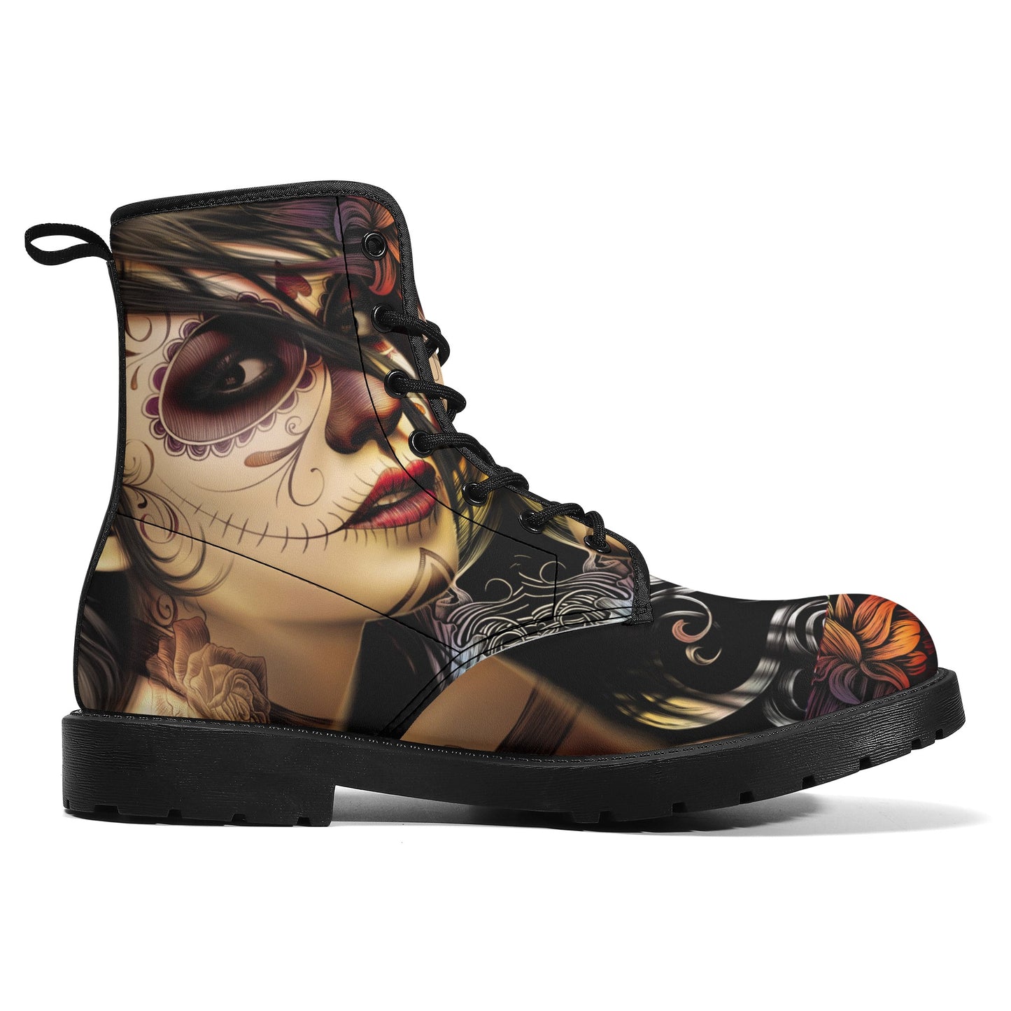 Skull boots, sugar skull boots, candy skull Halloween boots