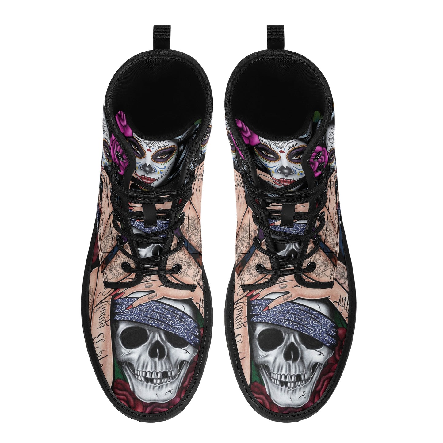 Skull boots, sugar skull boots, candy skull Halloween boots
