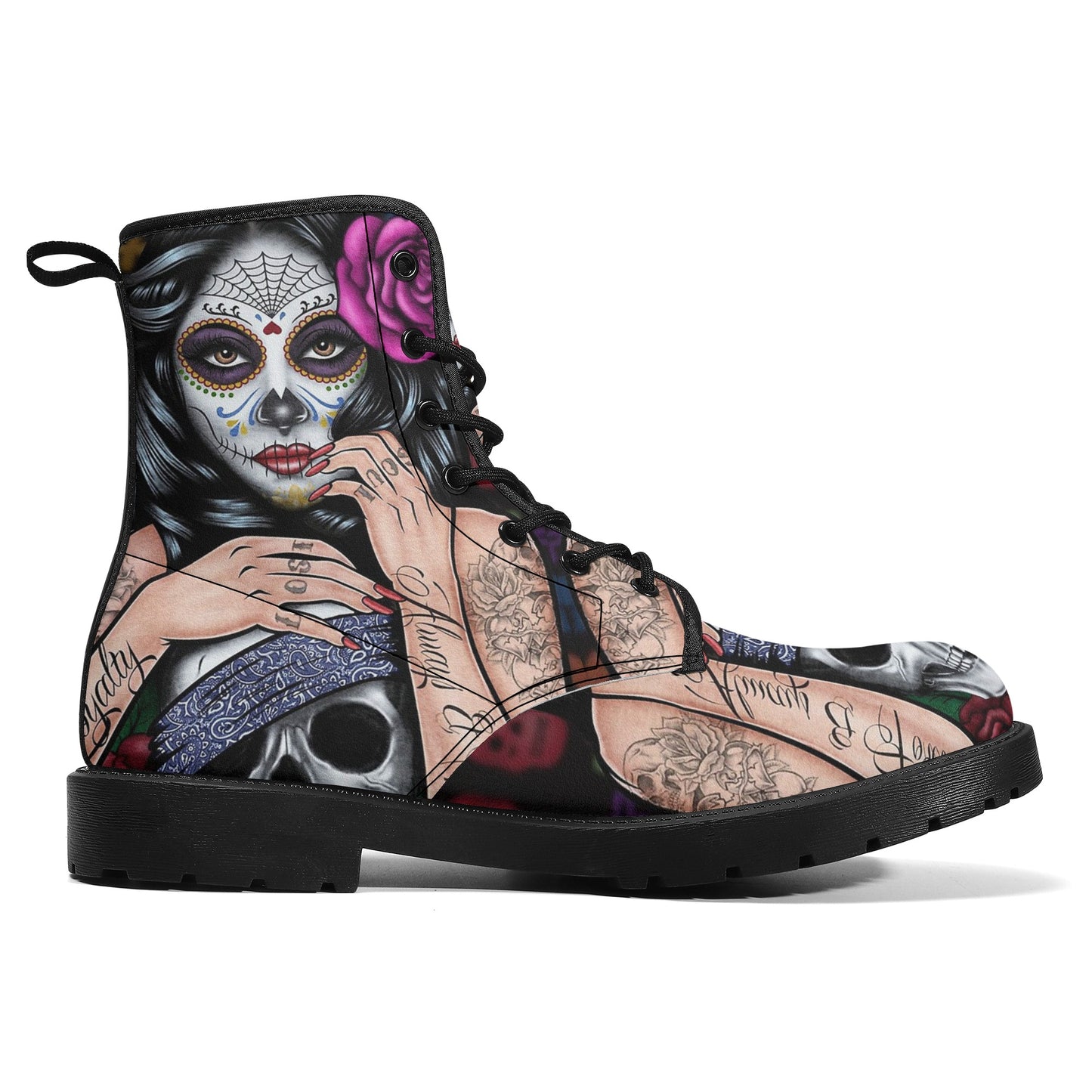 Skull boots, sugar skull boots, candy skull Halloween boots