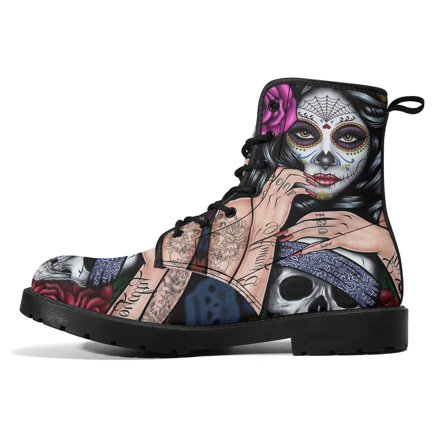 Skull boots, sugar skull boots, candy skull Halloween boots
