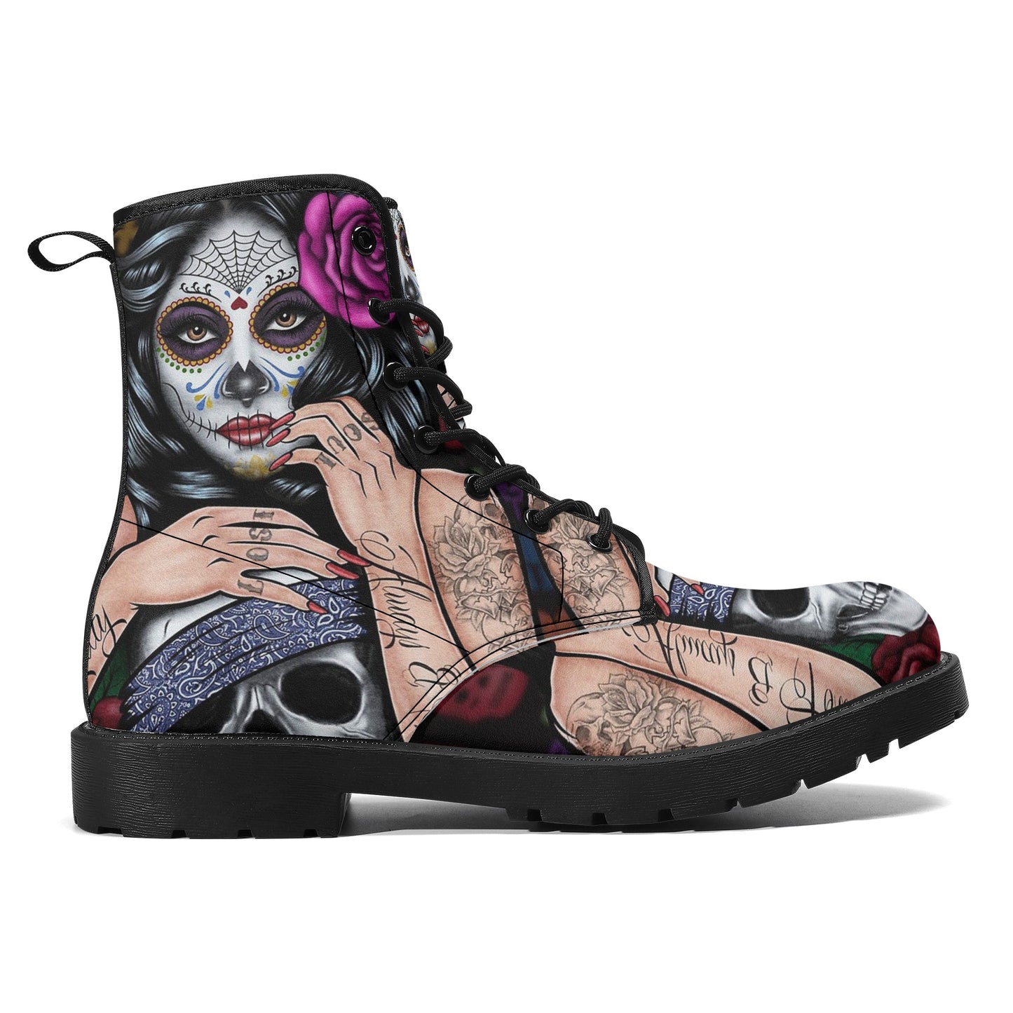 Skull boots, sugar skull boots, candy skull Halloween boots