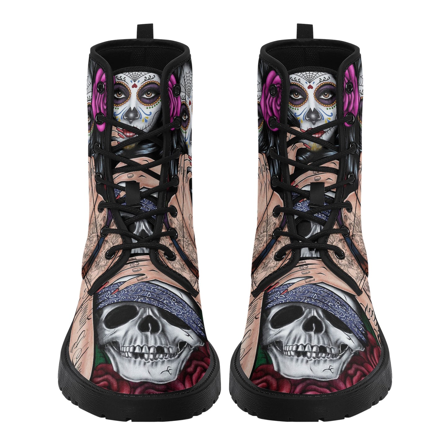 Skull boots, sugar skull boots, candy skull Halloween boots