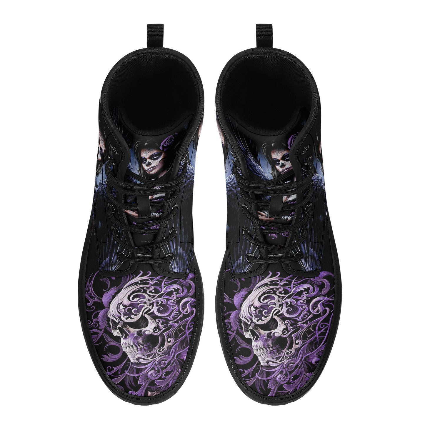 Skull boots, sugar skull boots, candy skull Halloween boots