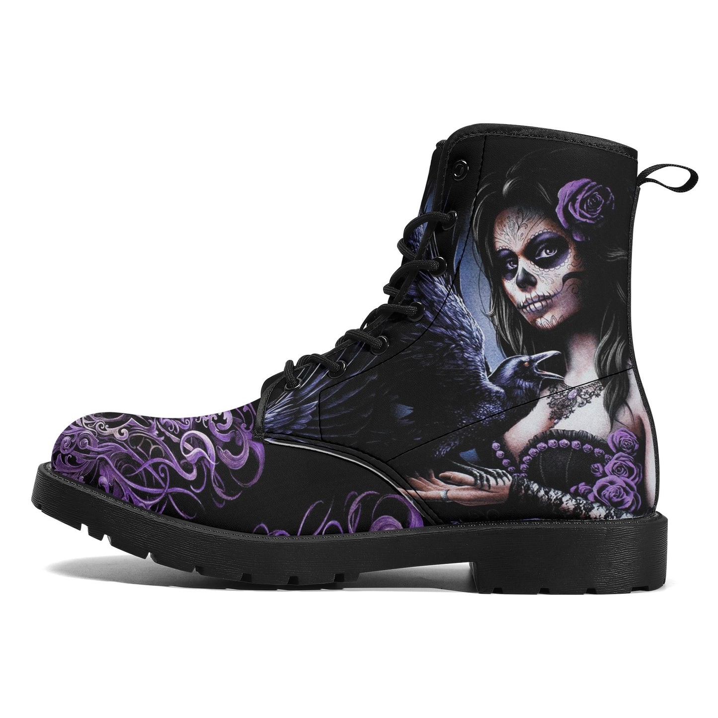 Skull boots, sugar skull boots, candy skull Halloween boots