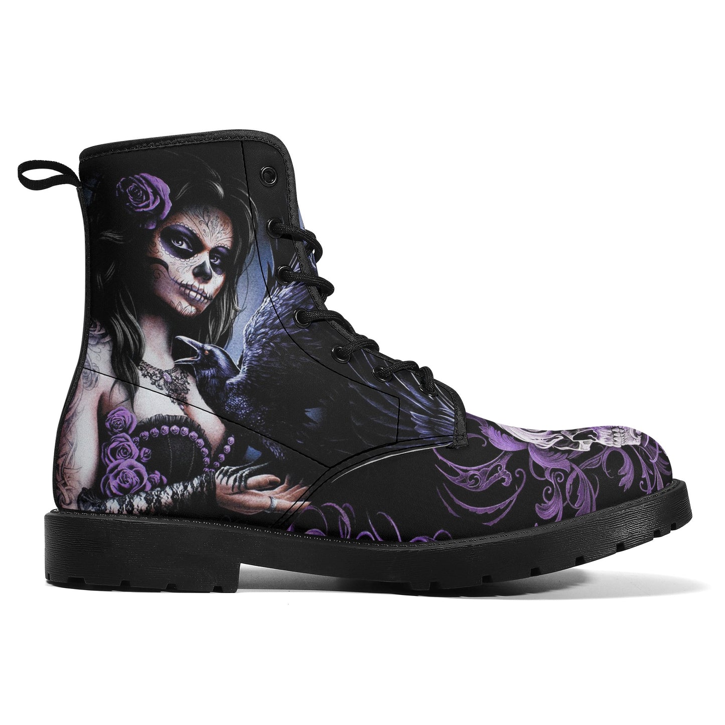Skull boots, sugar skull boots, candy skull Halloween boots