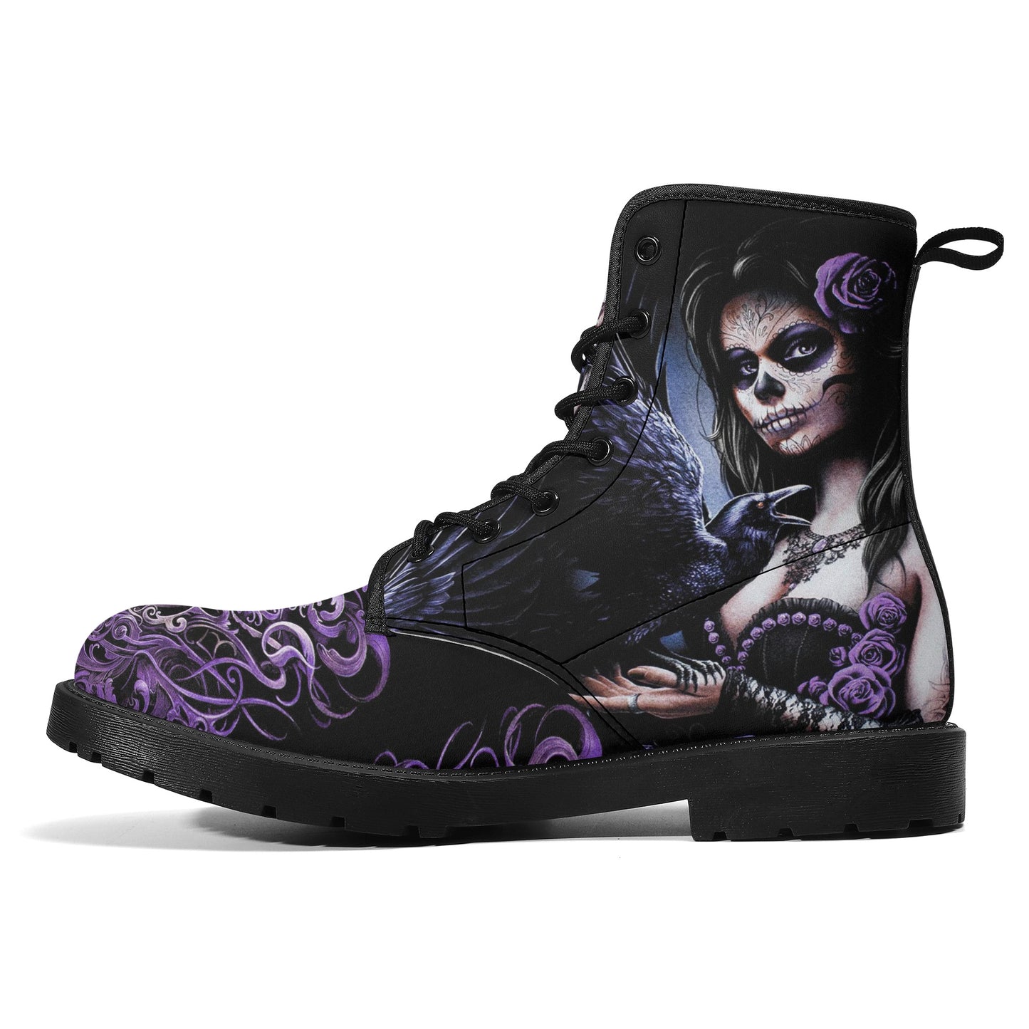 Skull boots, sugar skull boots, candy skull Halloween boots