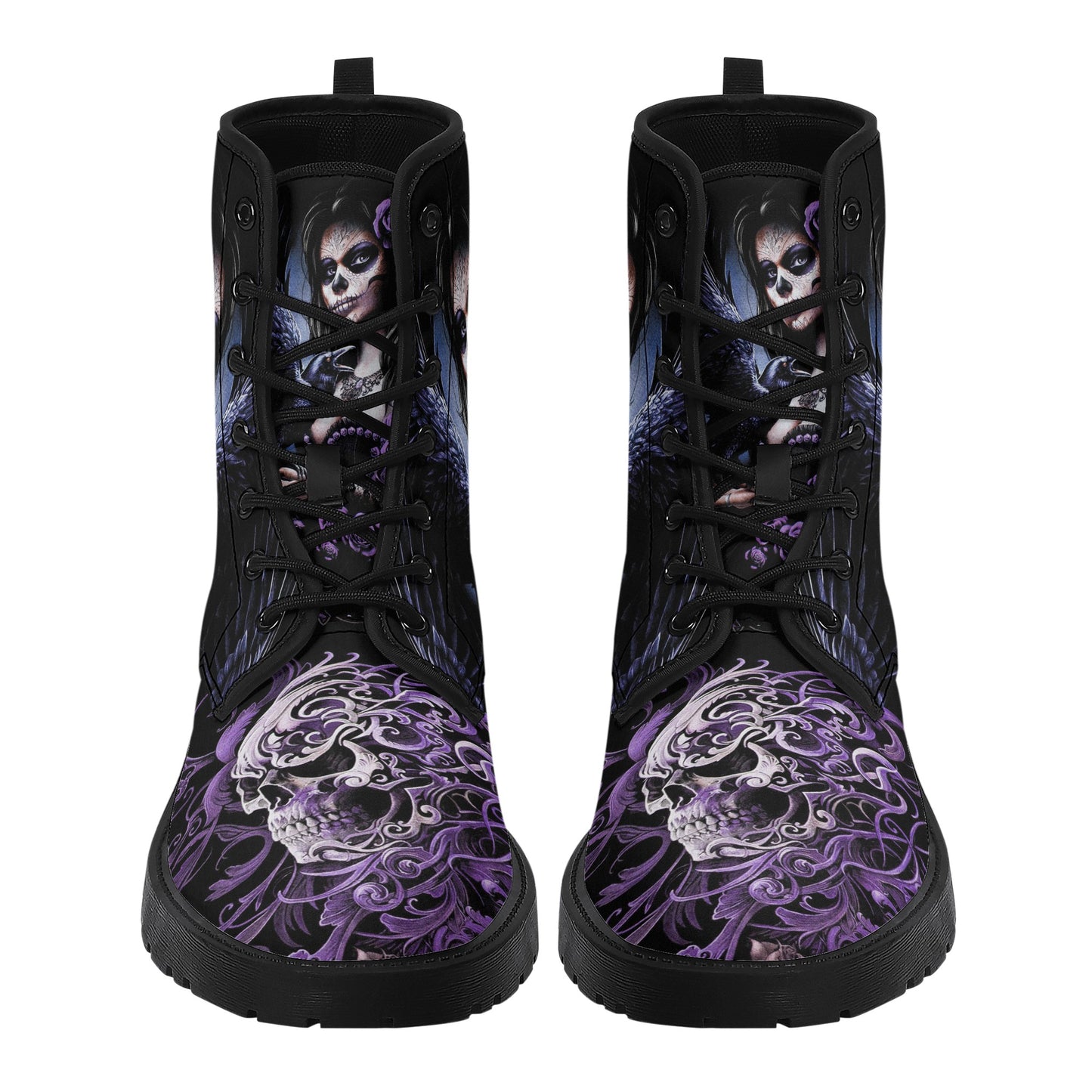 Skull boots, sugar skull boots, candy skull Halloween boots