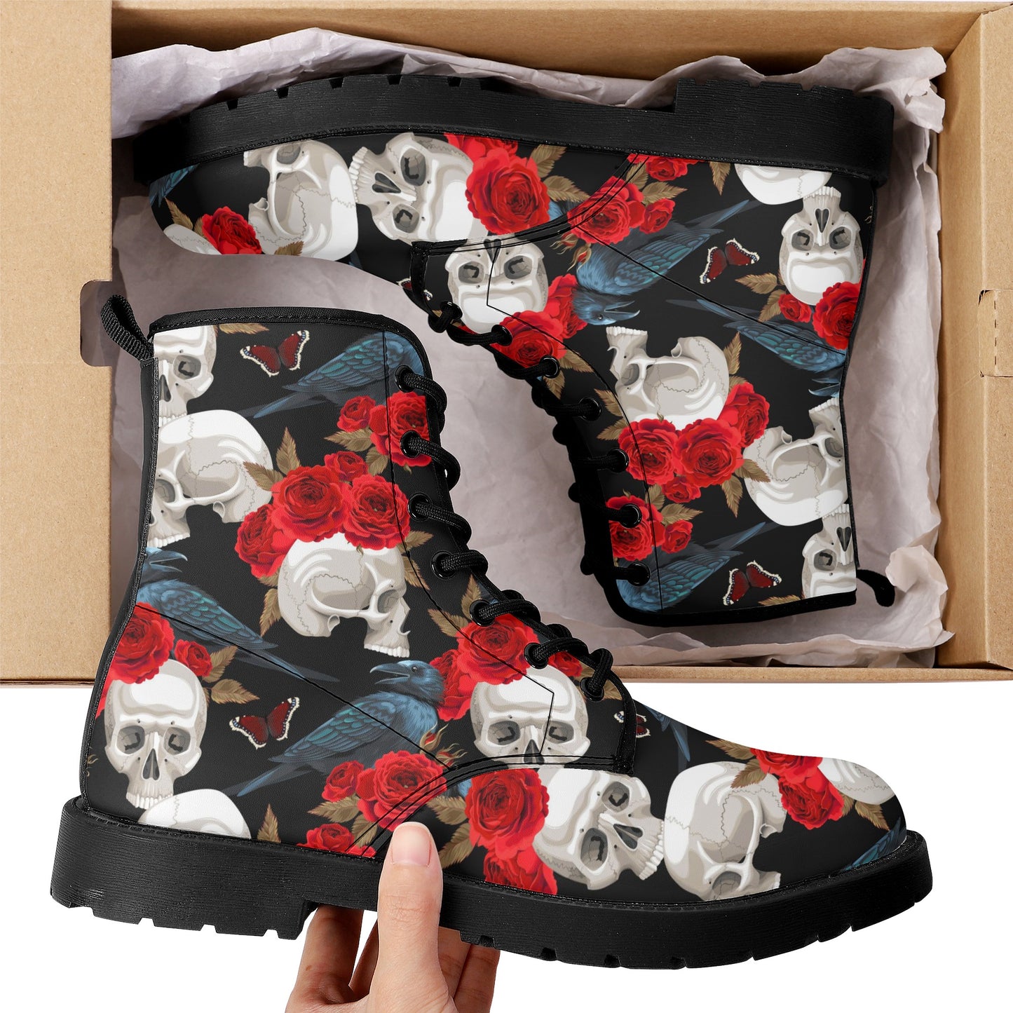 Skull boots, sugar skull boots, candy skull Halloween boots
