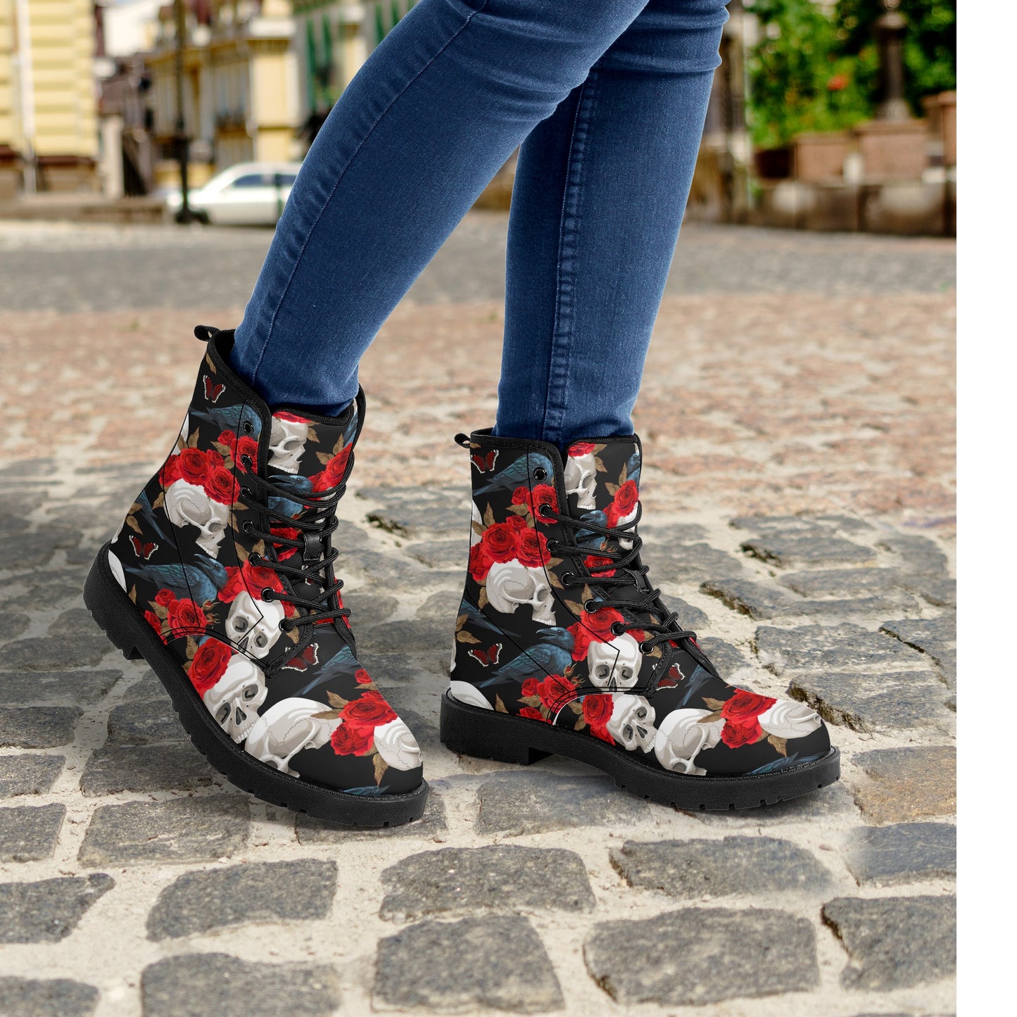 Skull boots, sugar skull boots, candy skull Halloween boots