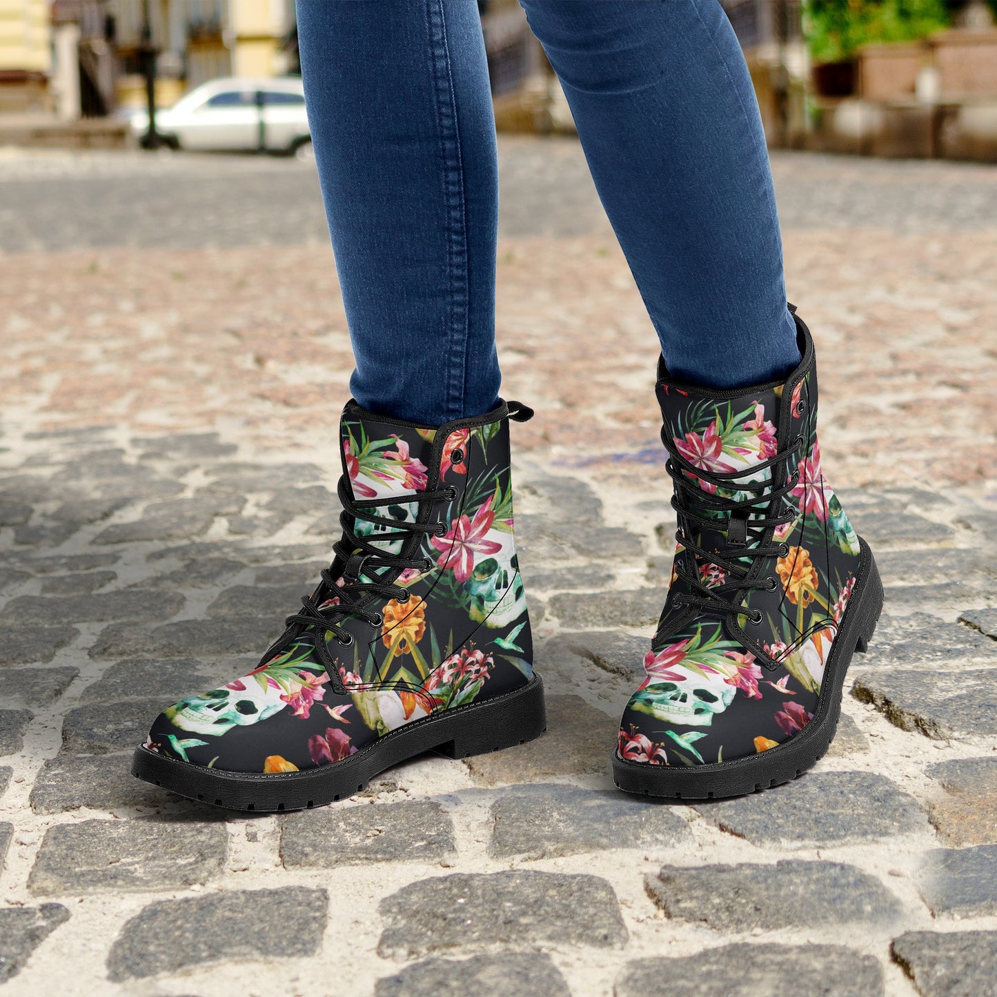 Skull boots, sugar skull boots, candy skull Halloween boots