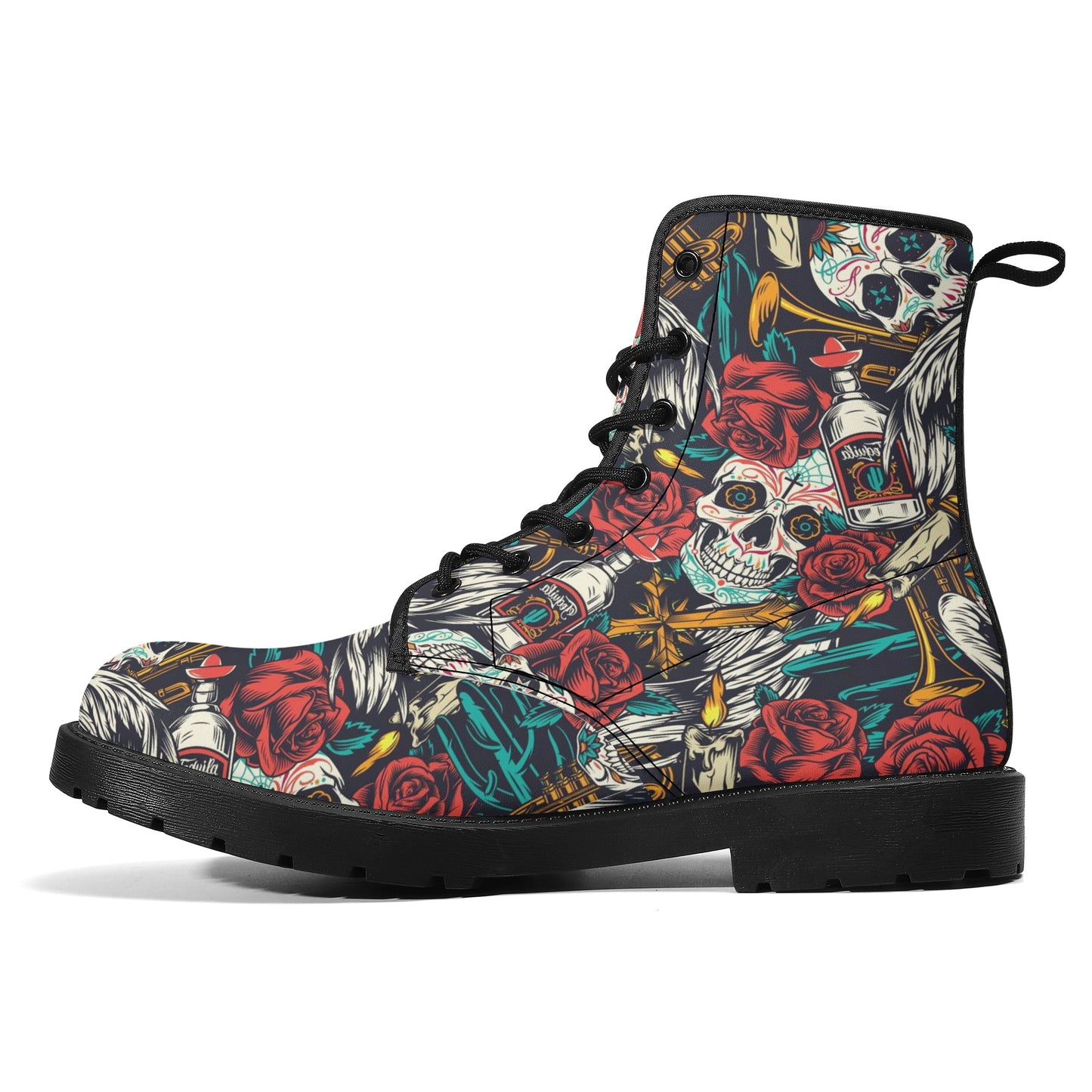 Skull boots, sugar skull boots, candy skull Halloween boots