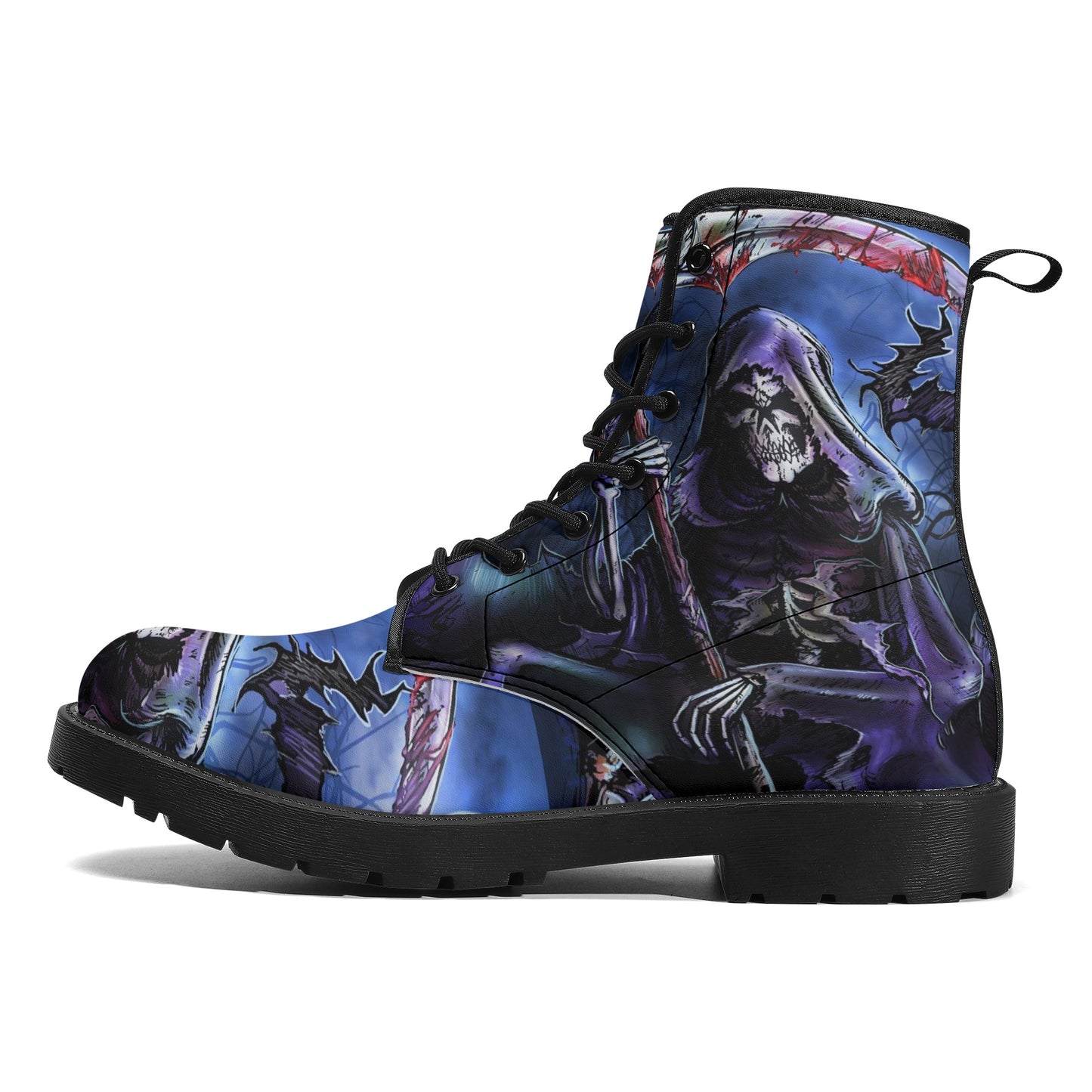 Skull Gothic Leather boots, Halloween boots, Candy Sugar skull boots