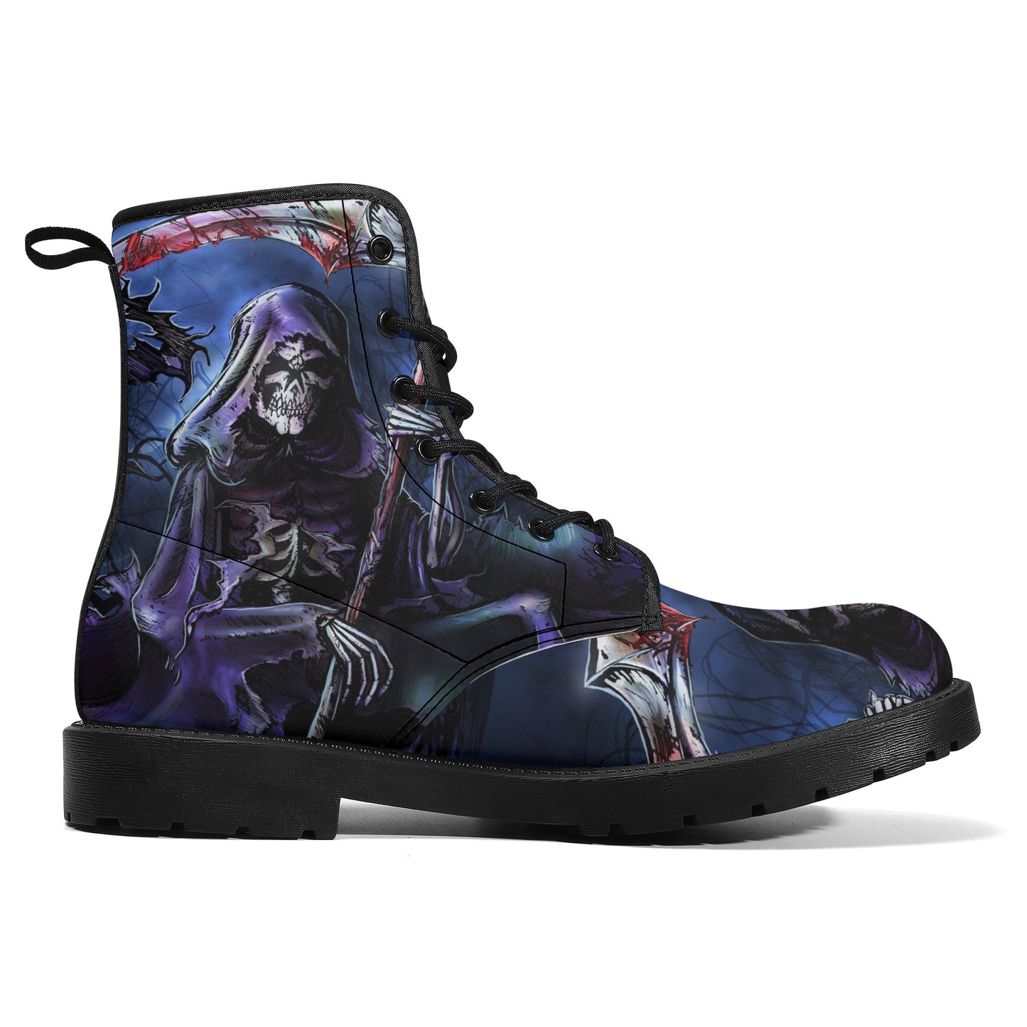 Skull Gothic Leather boots, Halloween boots, Candy Sugar skull boots
