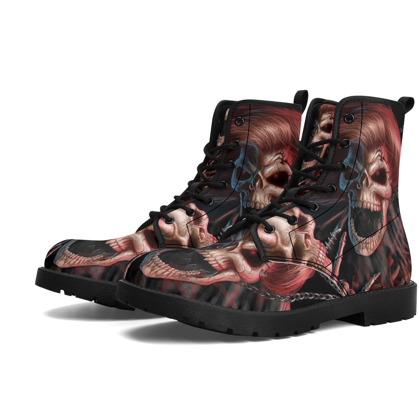 Skull Gothic Leather boots, Halloween boots, Candy Sugar skull boots