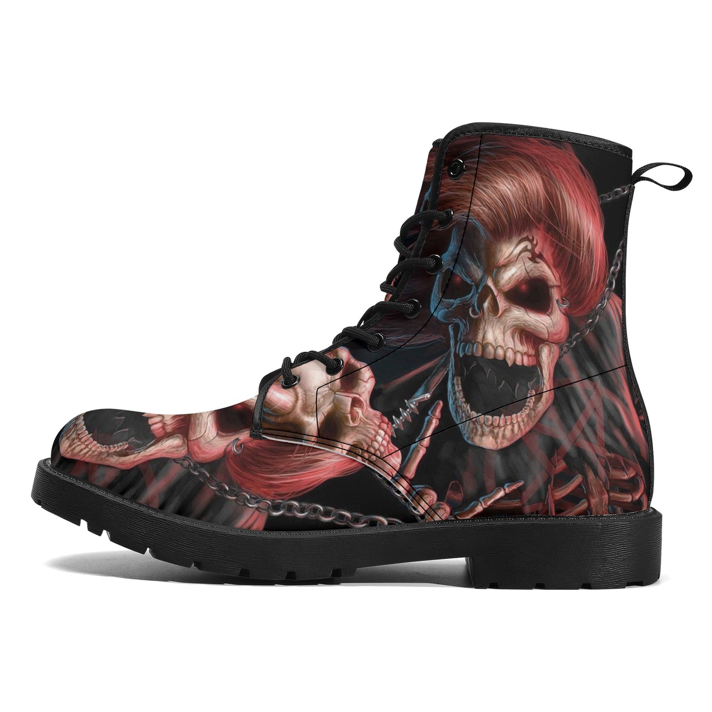 Skull Gothic Leather boots, Halloween boots, Candy Sugar skull boots