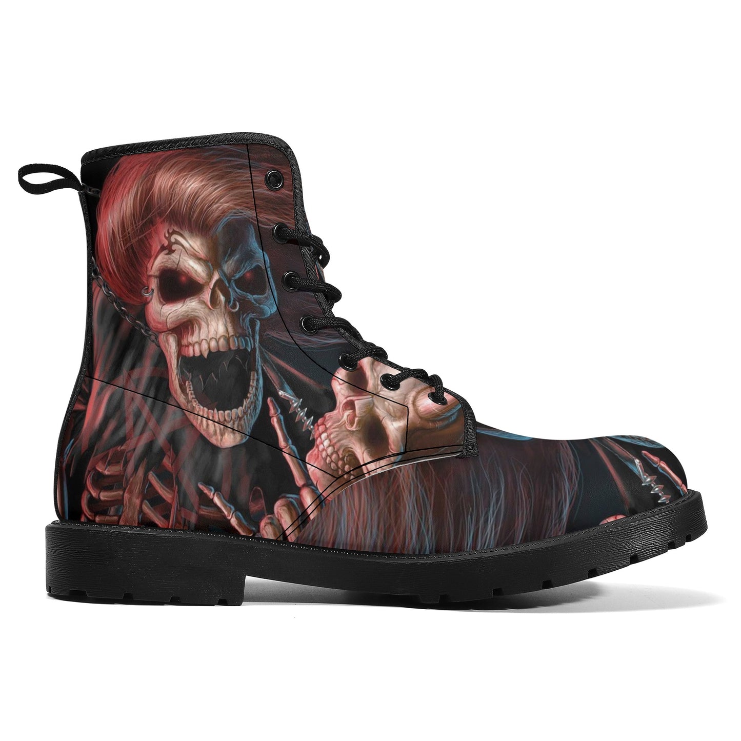 Skull Gothic Leather boots, Halloween boots, Candy Sugar skull boots