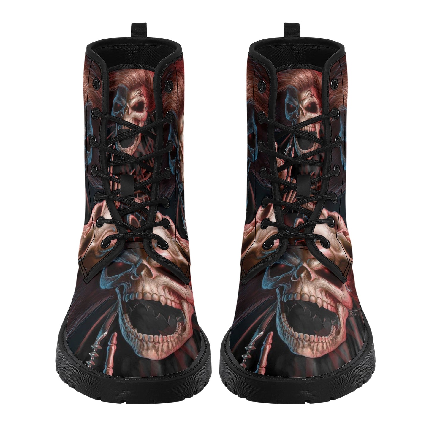 Skull Gothic Leather boots, Halloween boots, Candy Sugar skull boots