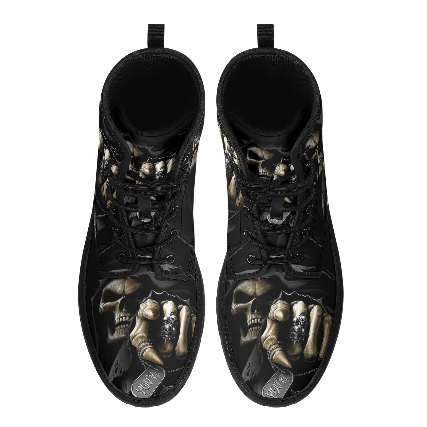 Skull Gothic Leather boots, Halloween boots, Candy Sugar skull boots