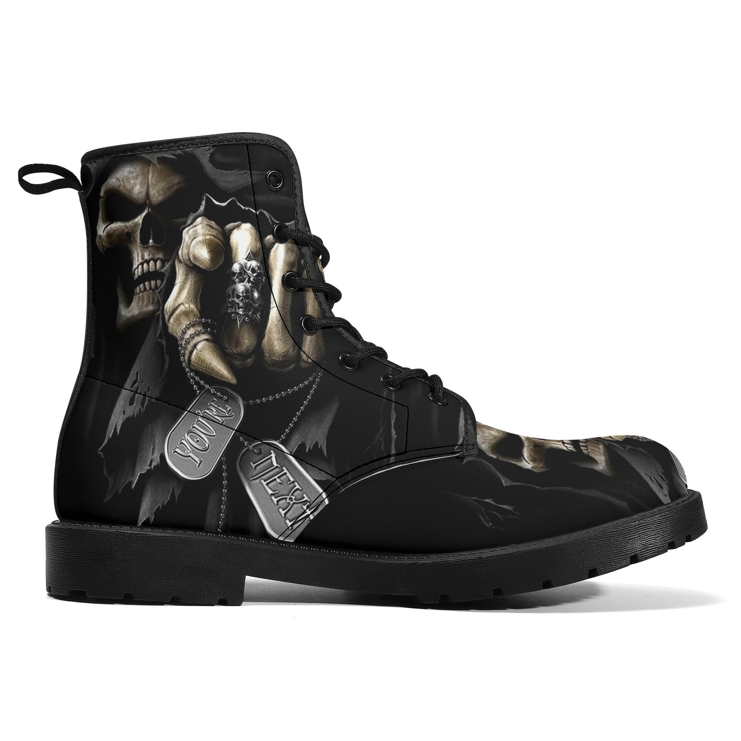Skull Gothic Leather boots, Halloween boots, Candy Sugar skull boots