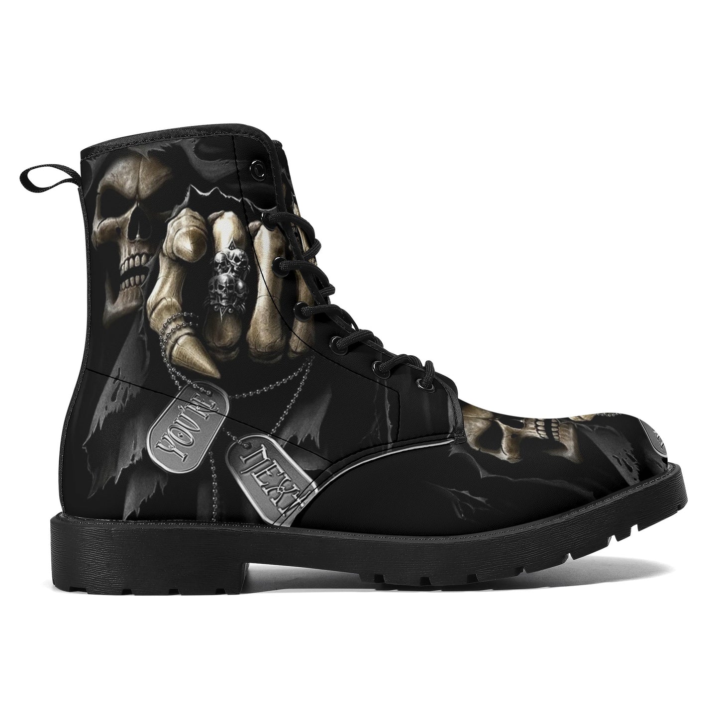 Skull Gothic Leather boots, Halloween boots, Candy Sugar skull boots