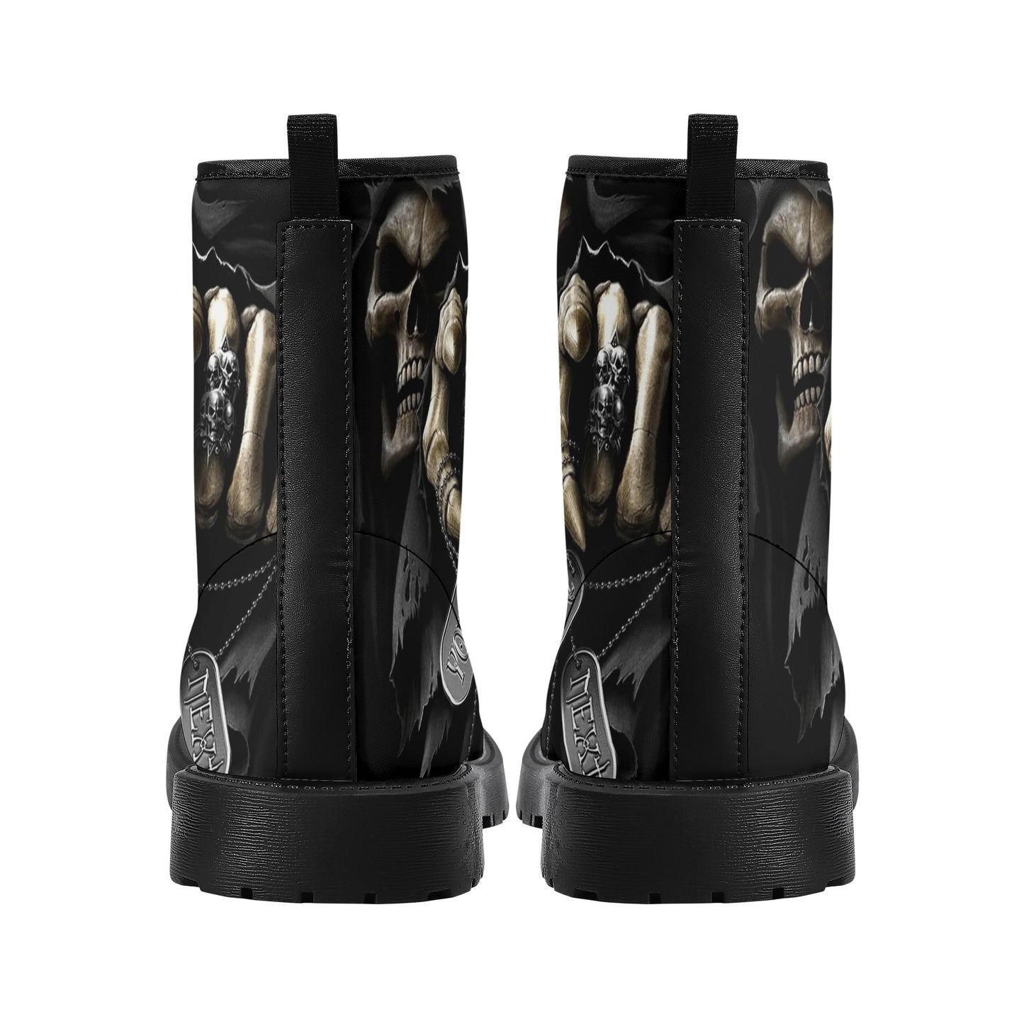 Skull Gothic Leather boots, Halloween boots, Candy Sugar skull boots