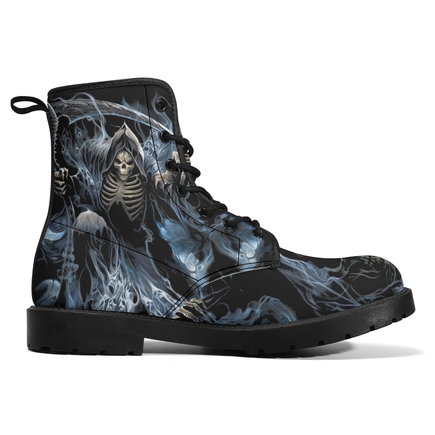 Skull Gothic Leather boots, Halloween boots, Candy Sugar skull boots