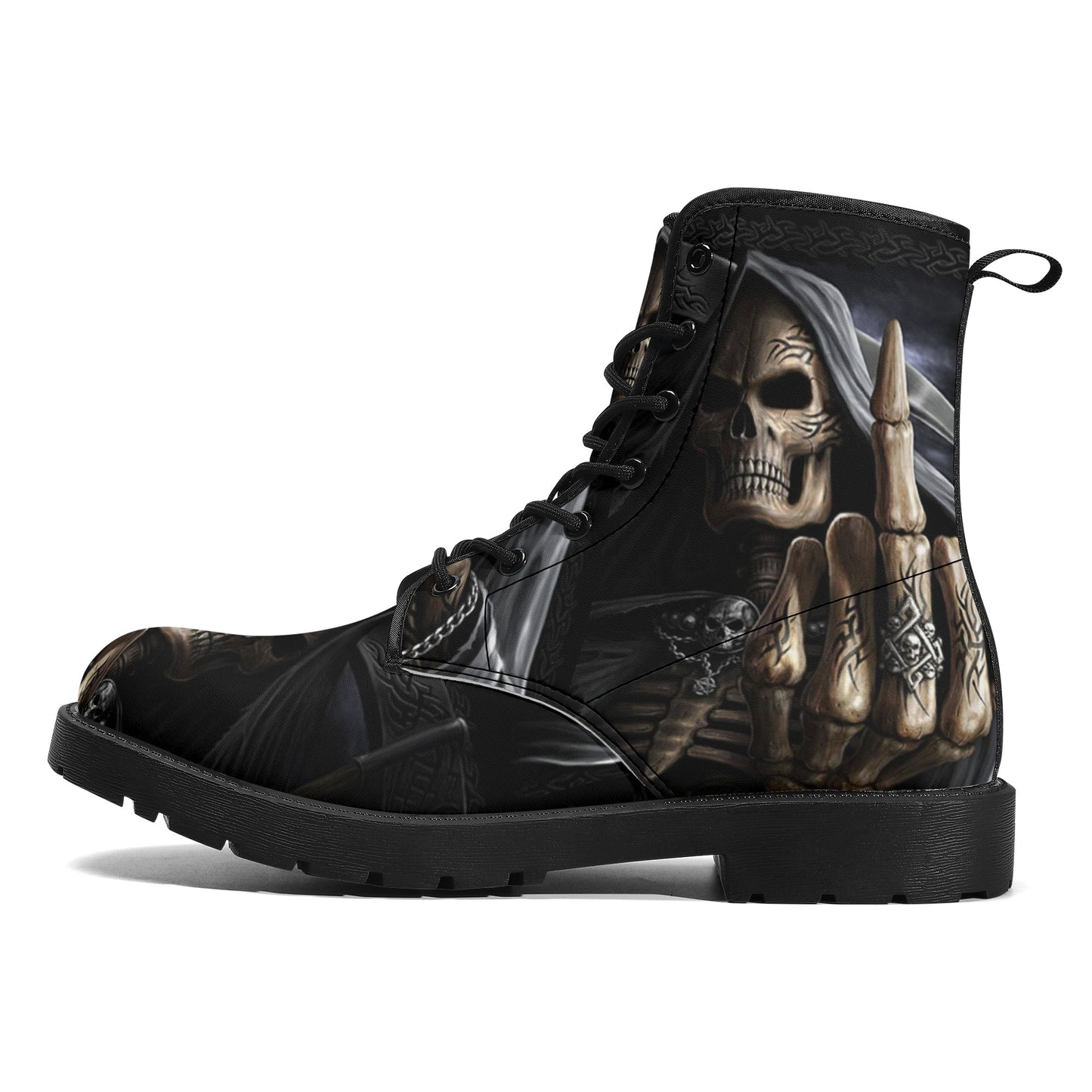 Skull Gothic Leather boots, Halloween boots, Candy Sugar skull boots