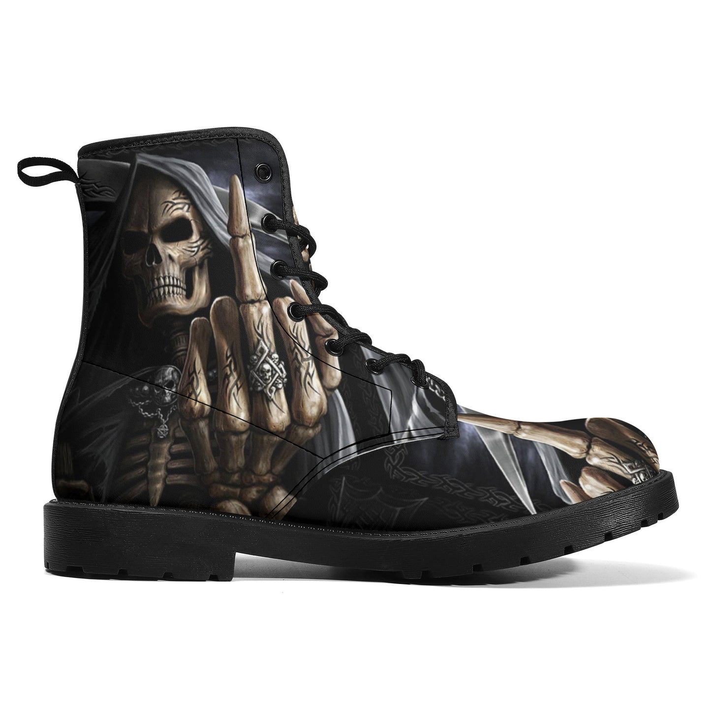 Skull Gothic Leather boots, Halloween boots, Candy Sugar skull boots