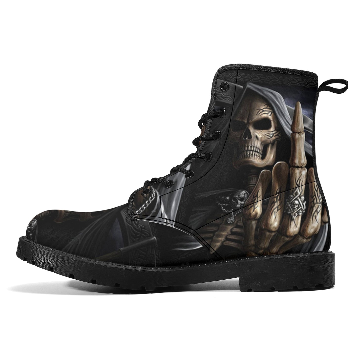 Skull Gothic Leather boots, Halloween boots, Candy Sugar skull boots