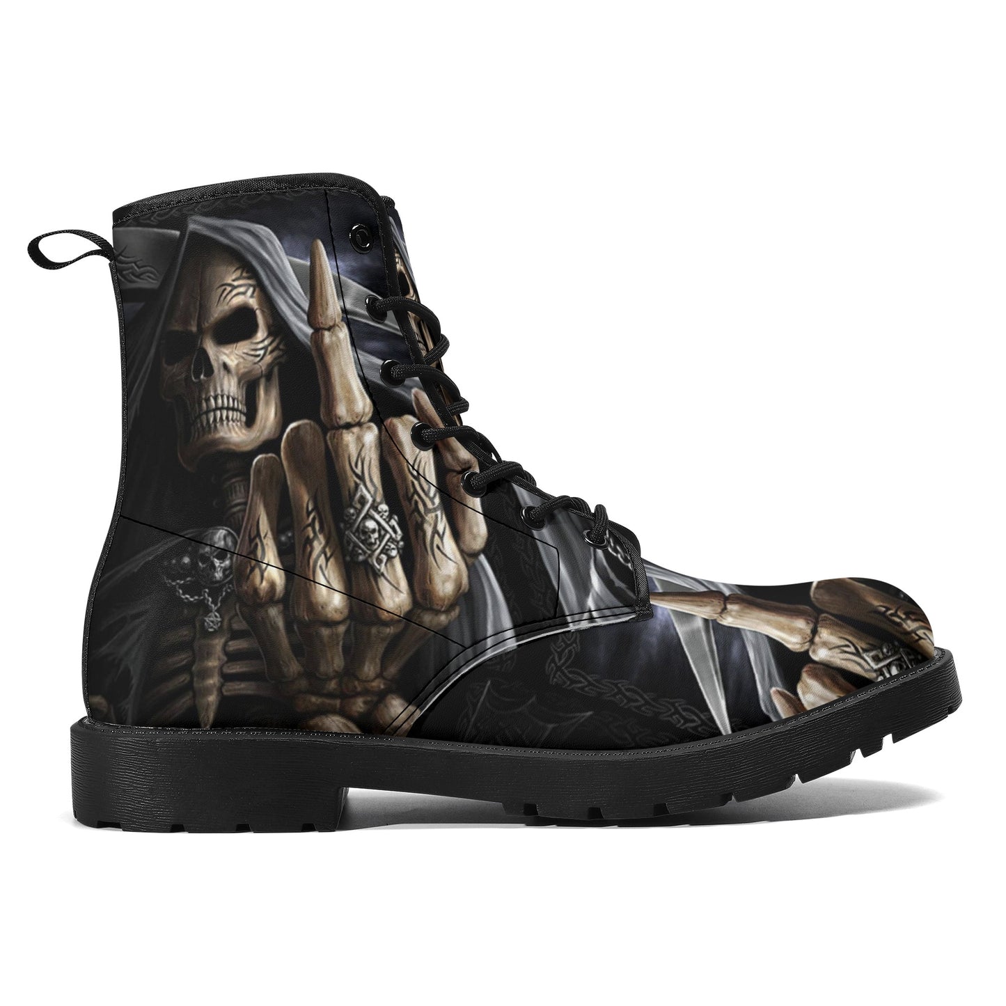Skull Gothic Leather boots, Halloween boots, Candy Sugar skull boots