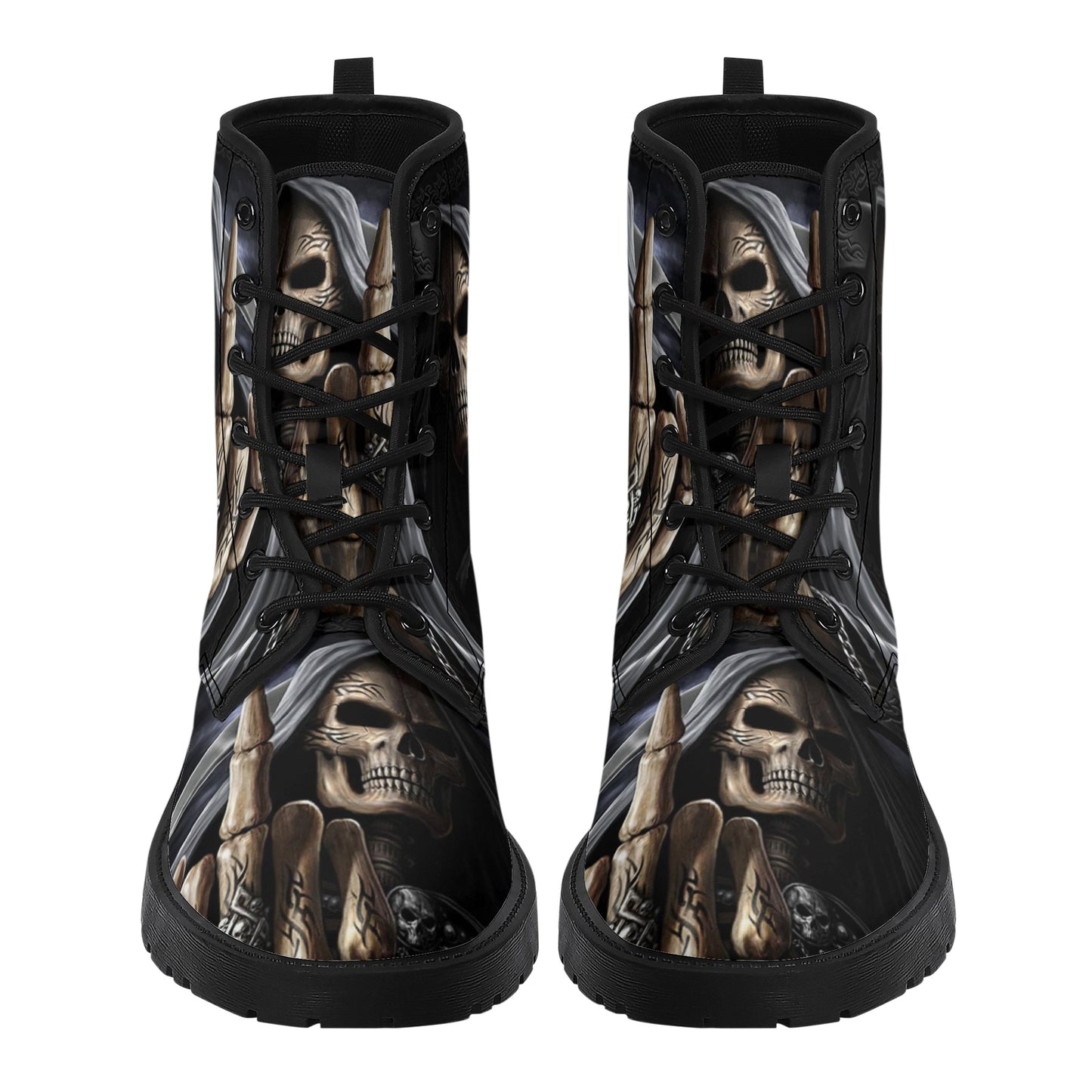 Skull Gothic Leather boots, Halloween boots, Candy Sugar skull boots