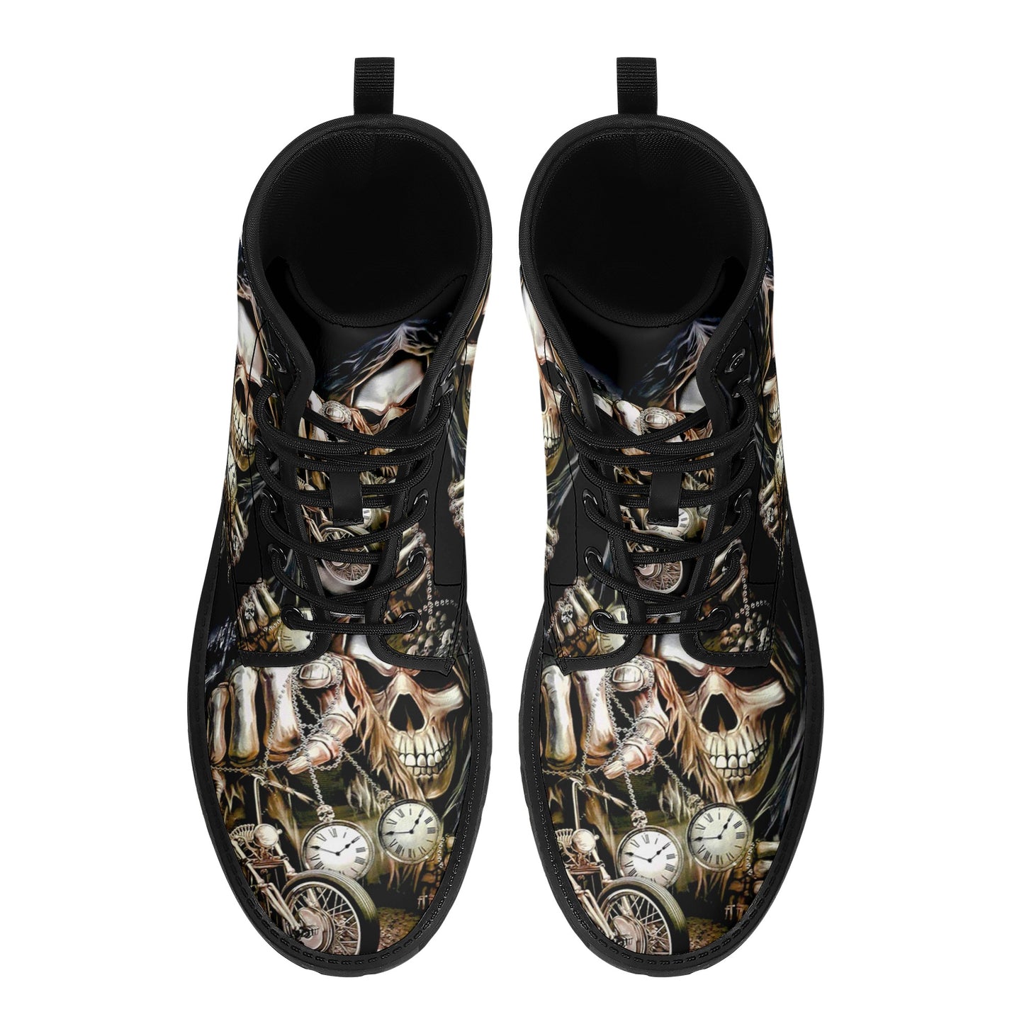 Skull Gothic Leather boots, Halloween boots, Candy Sugar skull boots