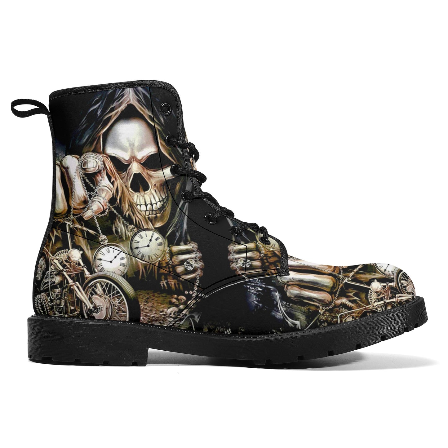 Skull Gothic Leather boots, Halloween boots, Candy Sugar skull boots