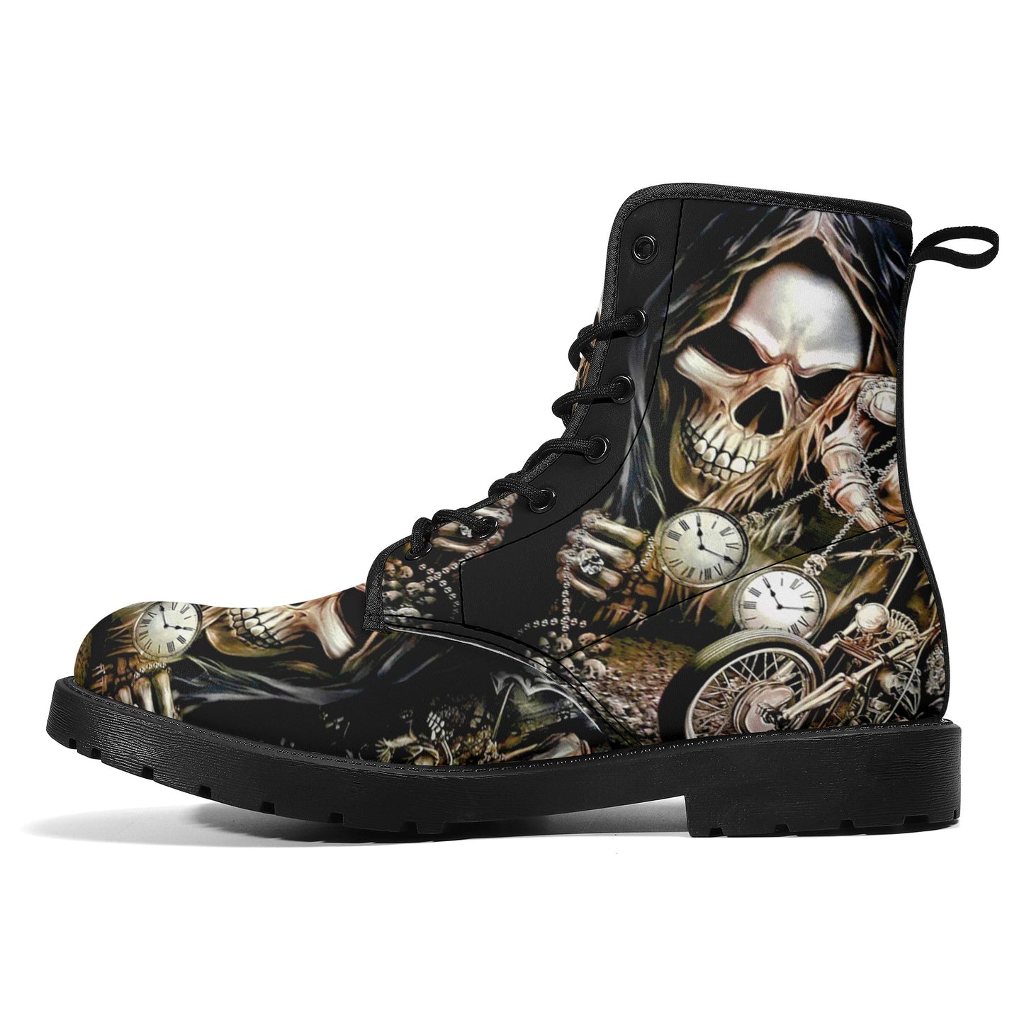 Skull Gothic Leather boots, Halloween boots, Candy Sugar skull boots
