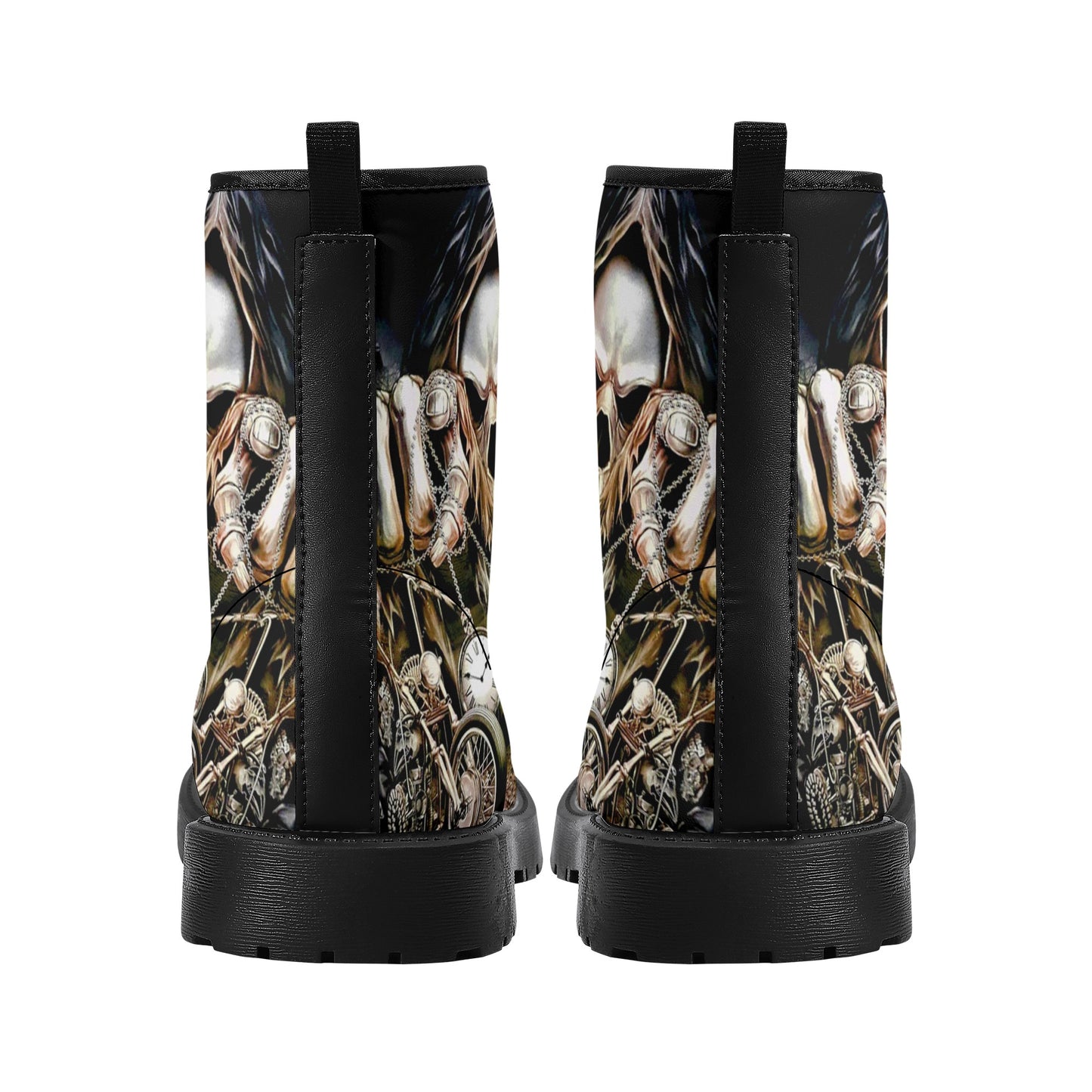 Skull Gothic Leather boots, Halloween boots, Candy Sugar skull boots