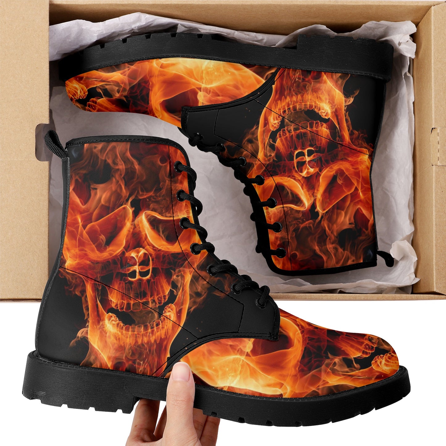 Skull Gothic Leather boots, Halloween boots, Candy Sugar skull boots