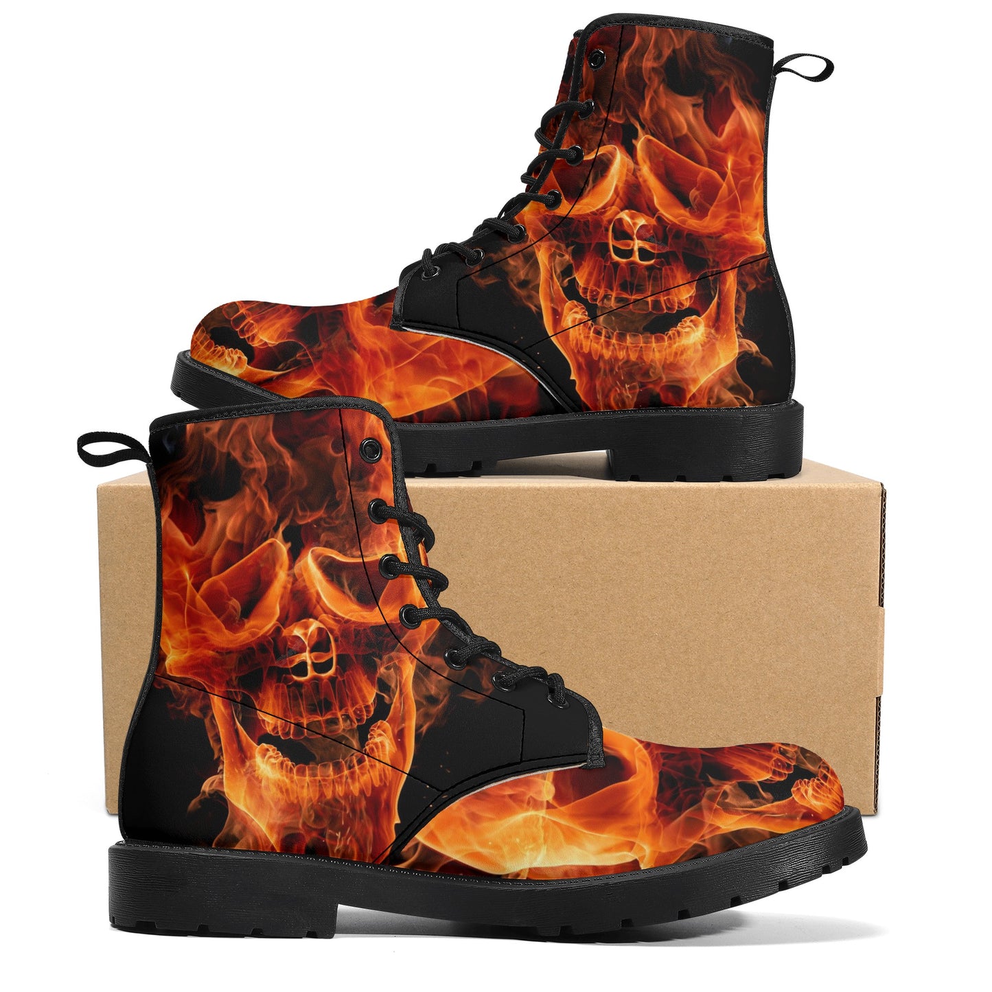 Skull Gothic Leather boots, Halloween boots, Candy Sugar skull boots