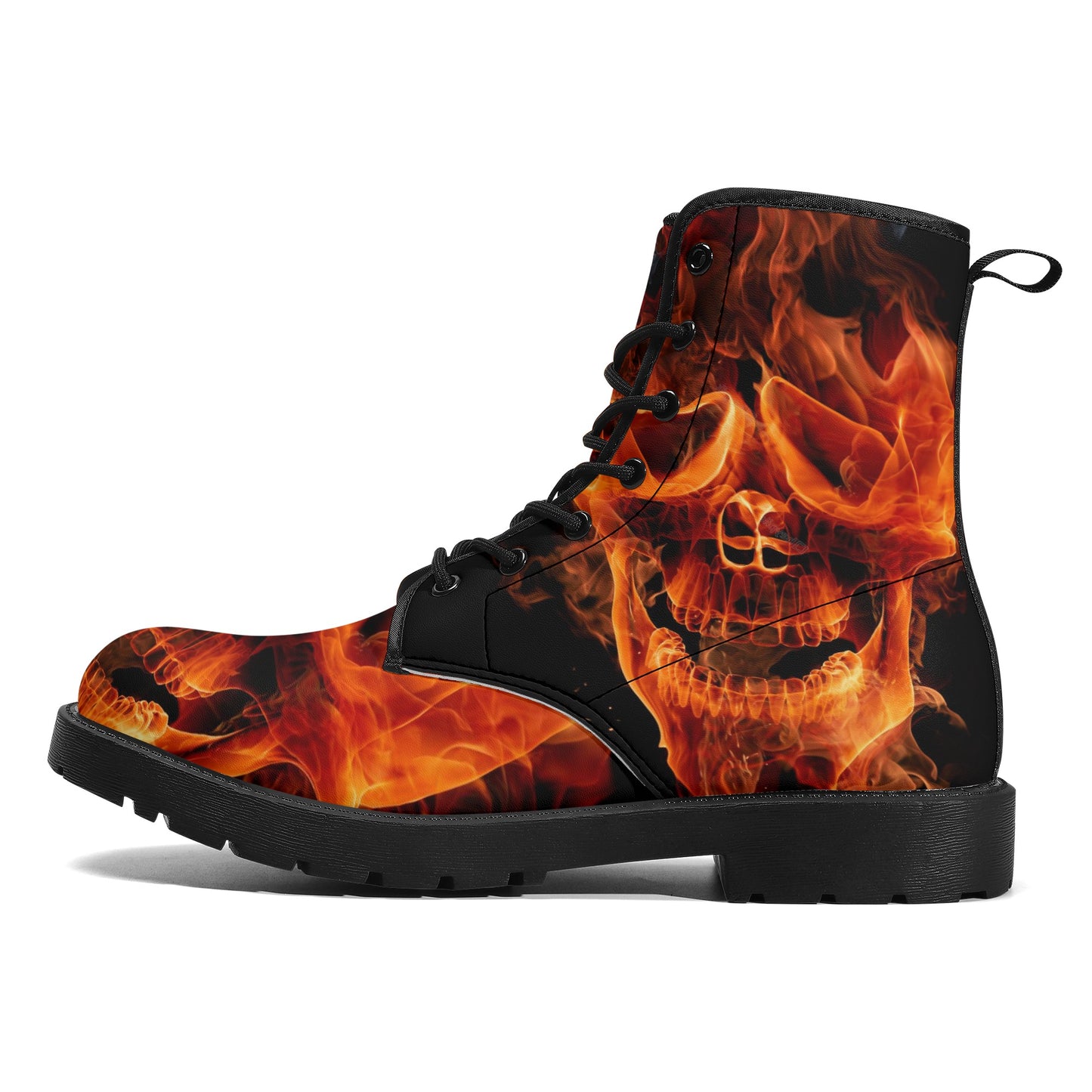 Skull Gothic Leather boots, Halloween boots, Candy Sugar skull boots