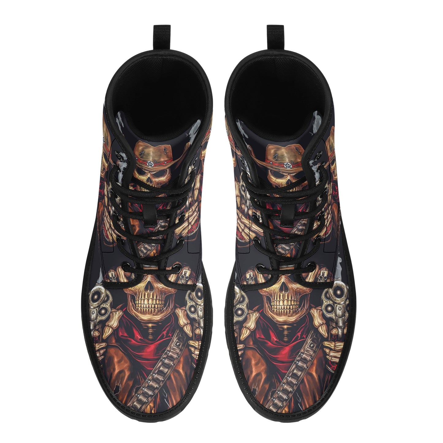 Skull Gothic Leather boots, Halloween boots, Candy Sugar skull boots