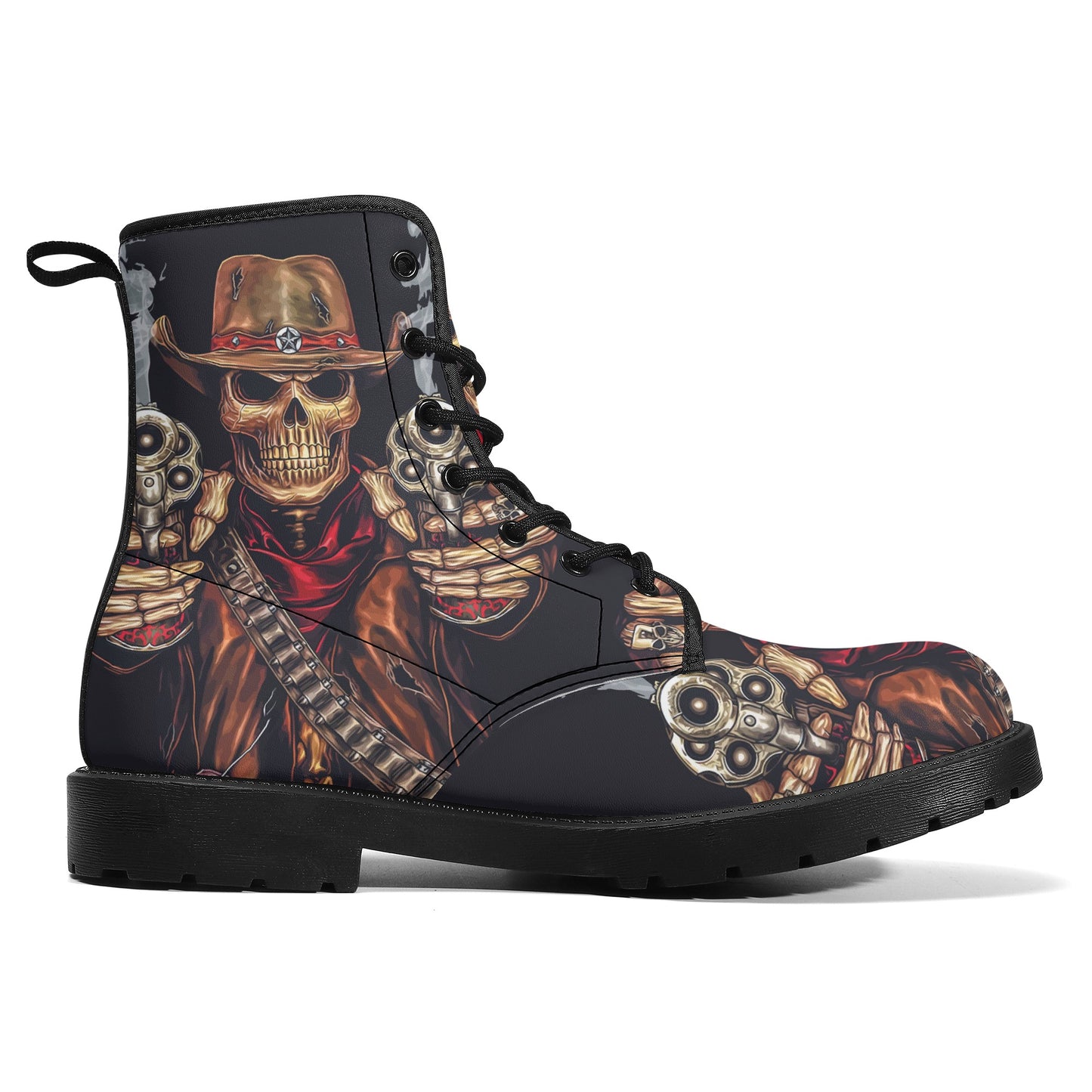 Skull Gothic Leather boots, Halloween boots, Candy Sugar skull boots