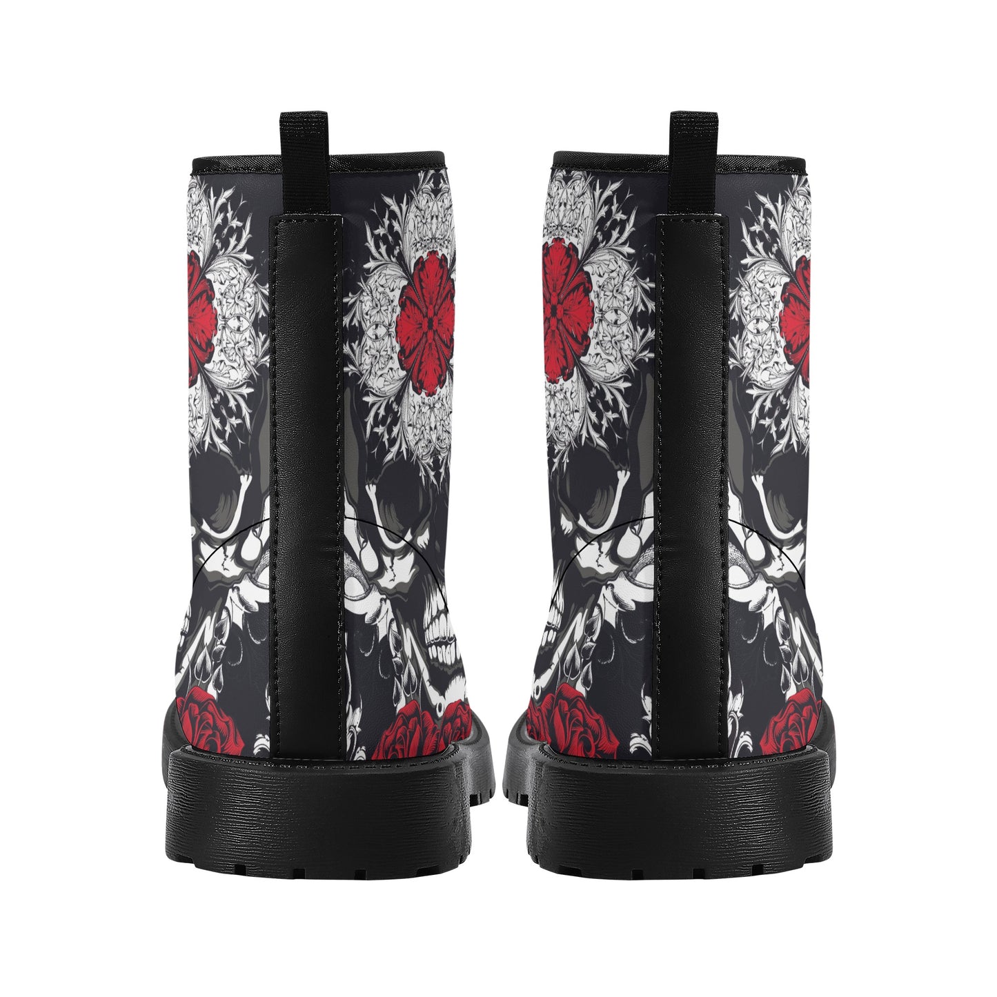 Skull Gothic Leather boots, Halloween boots, Candy Sugar skull boots