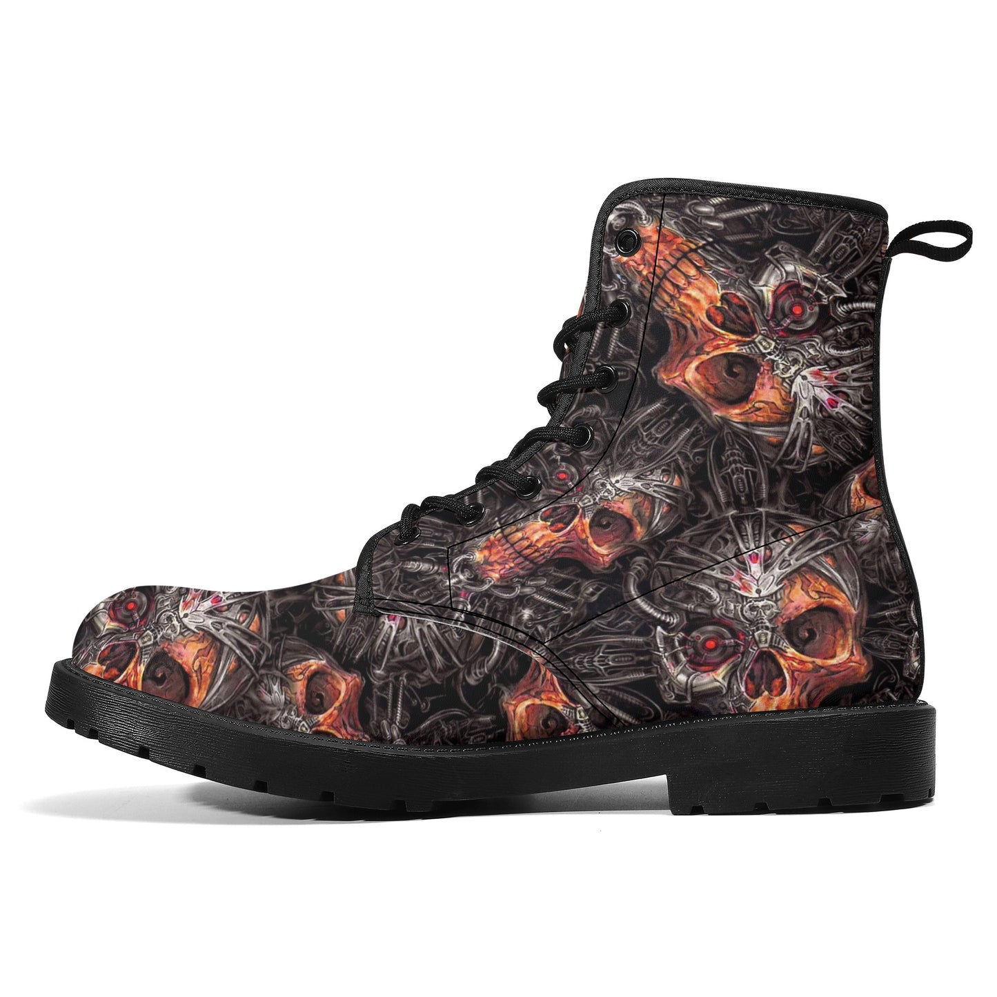 Skull Gothic Leather boots, Halloween boots, Candy Sugar skull boots