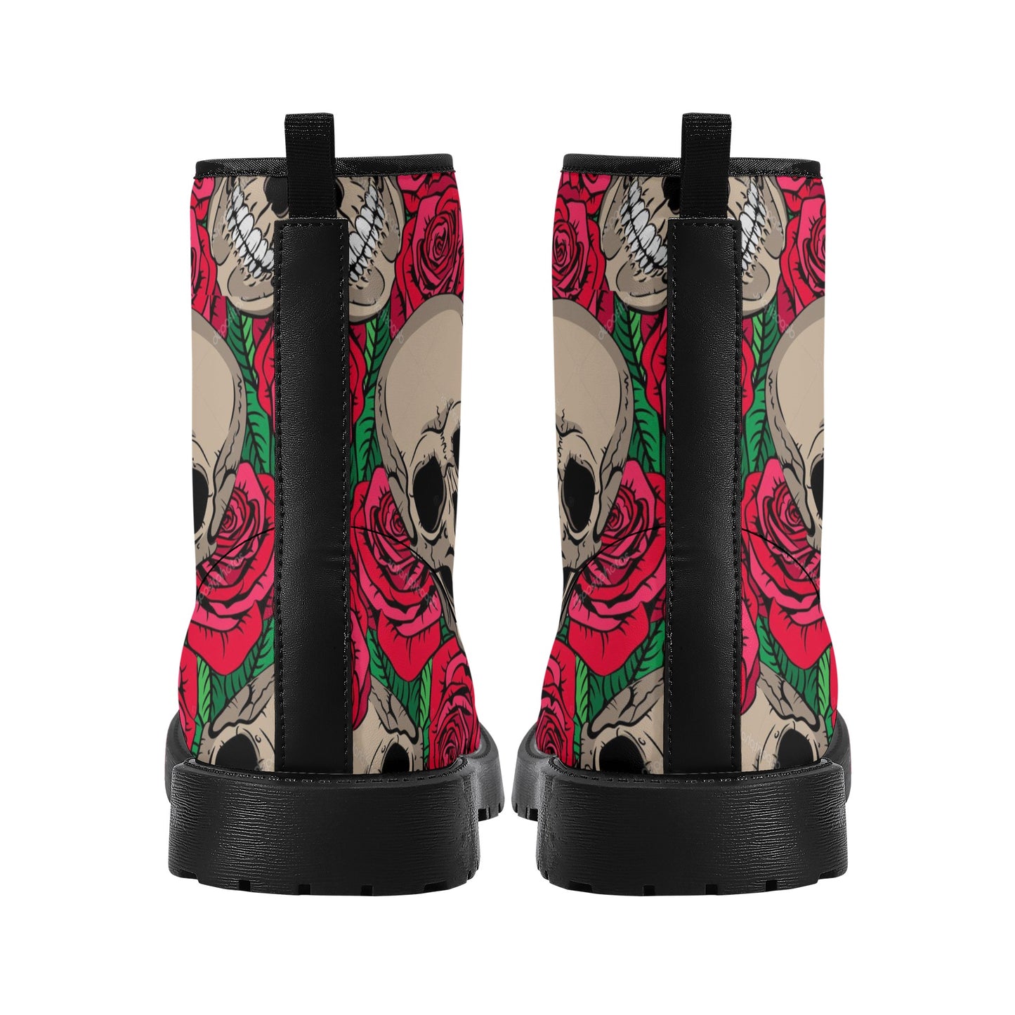 Skull Gothic Leather boots, Halloween boots, Candy Sugar skull boots